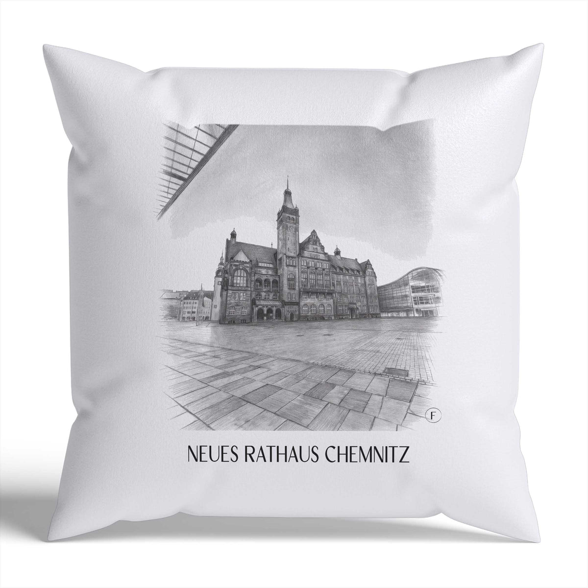 neues-rathaus-chemnitz-deutschland-kissenbezug-bleistift-zeichnung-drawing