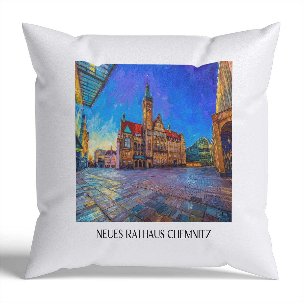 neues-rathaus-chemnitz-deutschland-kissenbezug-oil-painting-oelgemaelde