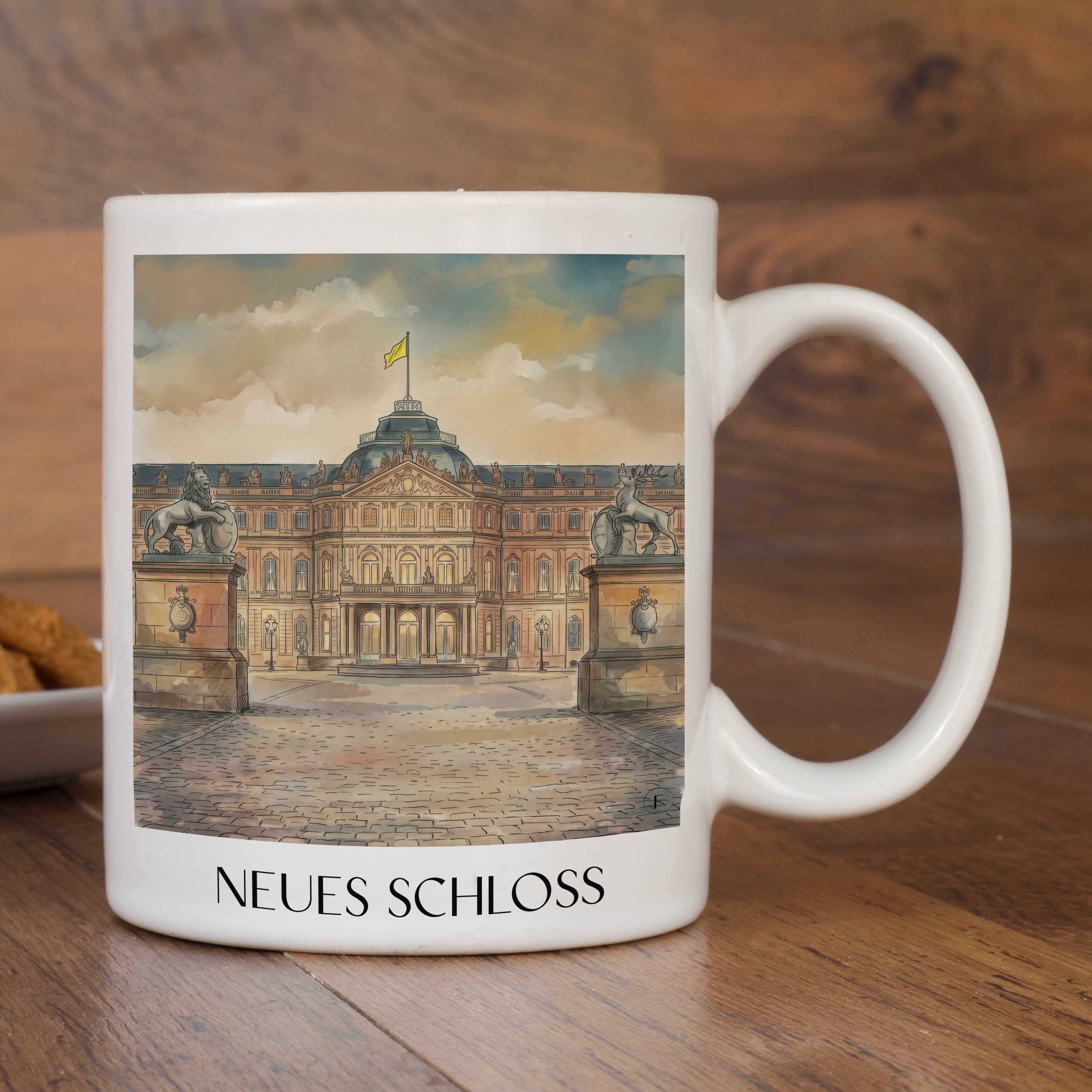 neues-schloss-stuttgart-deutschland-kaffeebecher-aquarell