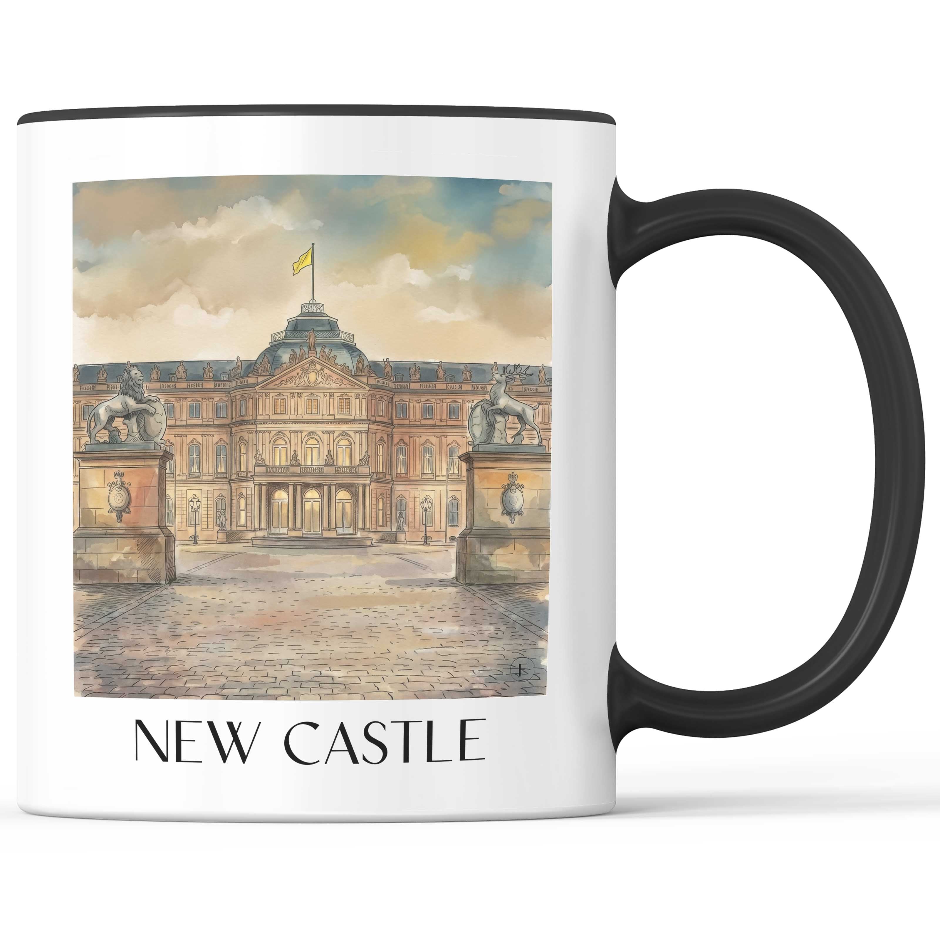 Neues Schloss Kaffeebecher - Stuttgart - Deutschland Becher - Kaffeetasse im Aquarell Stil - favplace