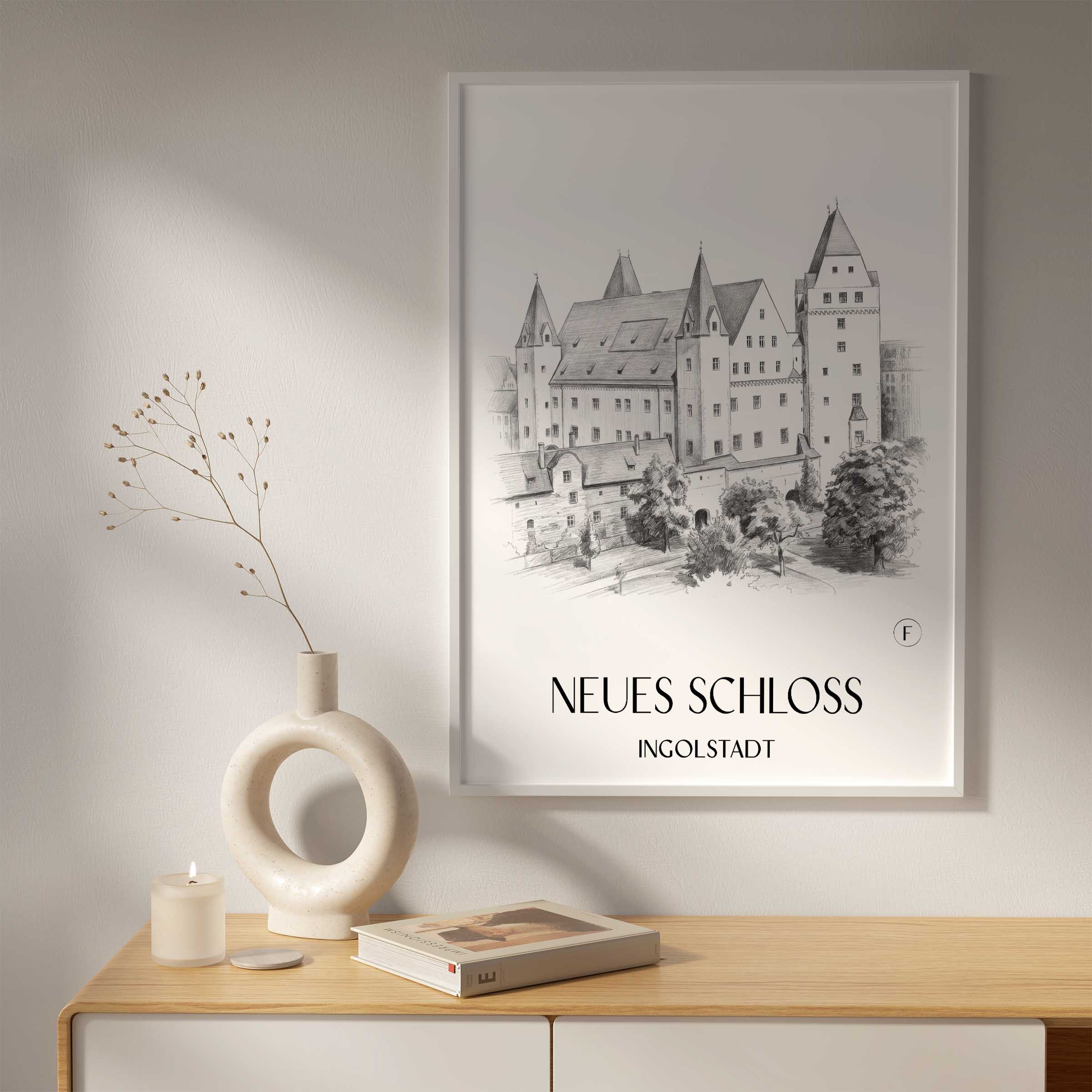 neues-schloss-ingolstadt-deutschland-poster-bleistift-zeichnung-drawing
