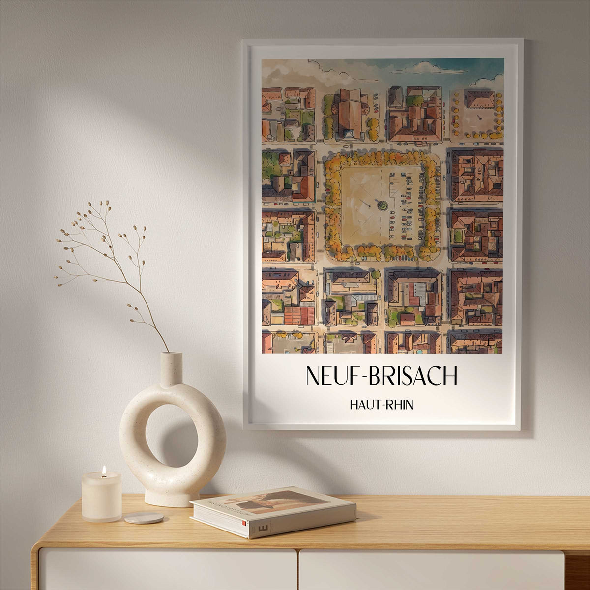 neuf-brisach-haut-rhin-frankreich-poster-aquarell