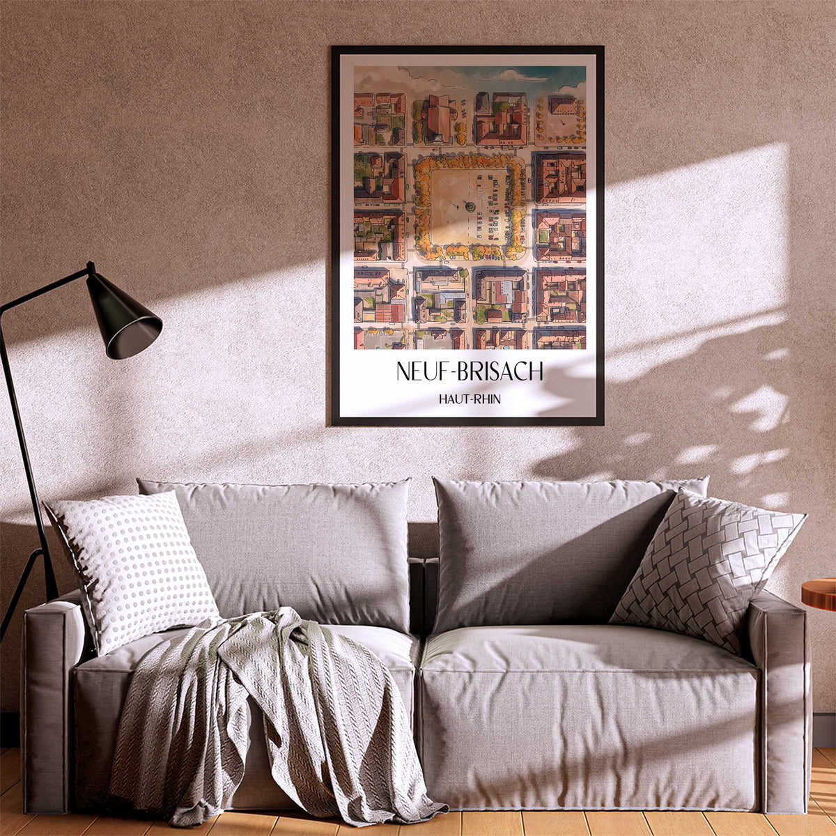 neuf-brisach-haut-rhin-frankreich-poster-aquarell