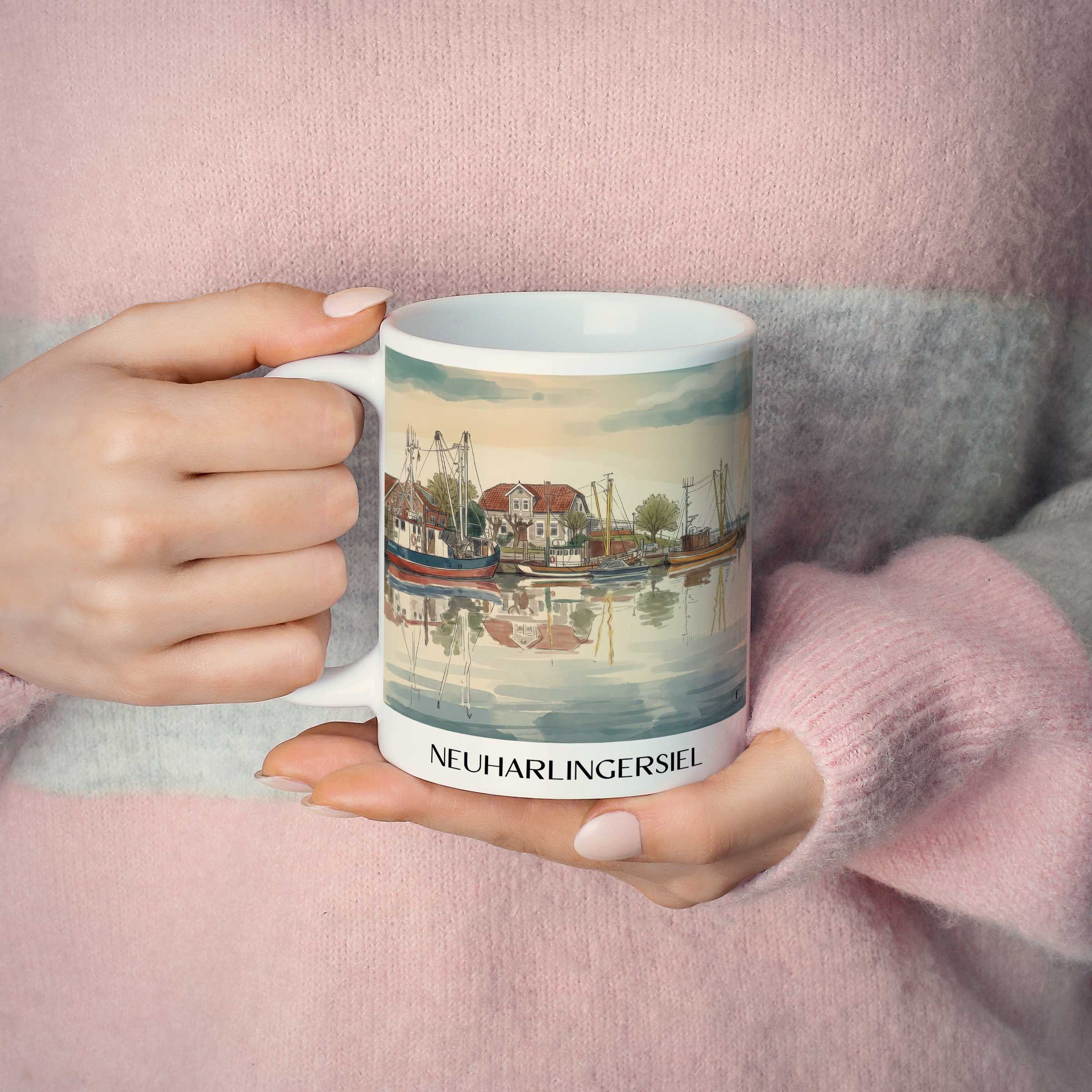 neuharlingersiel-ostfriesland-deutschland-kaffeebecher-aquarell