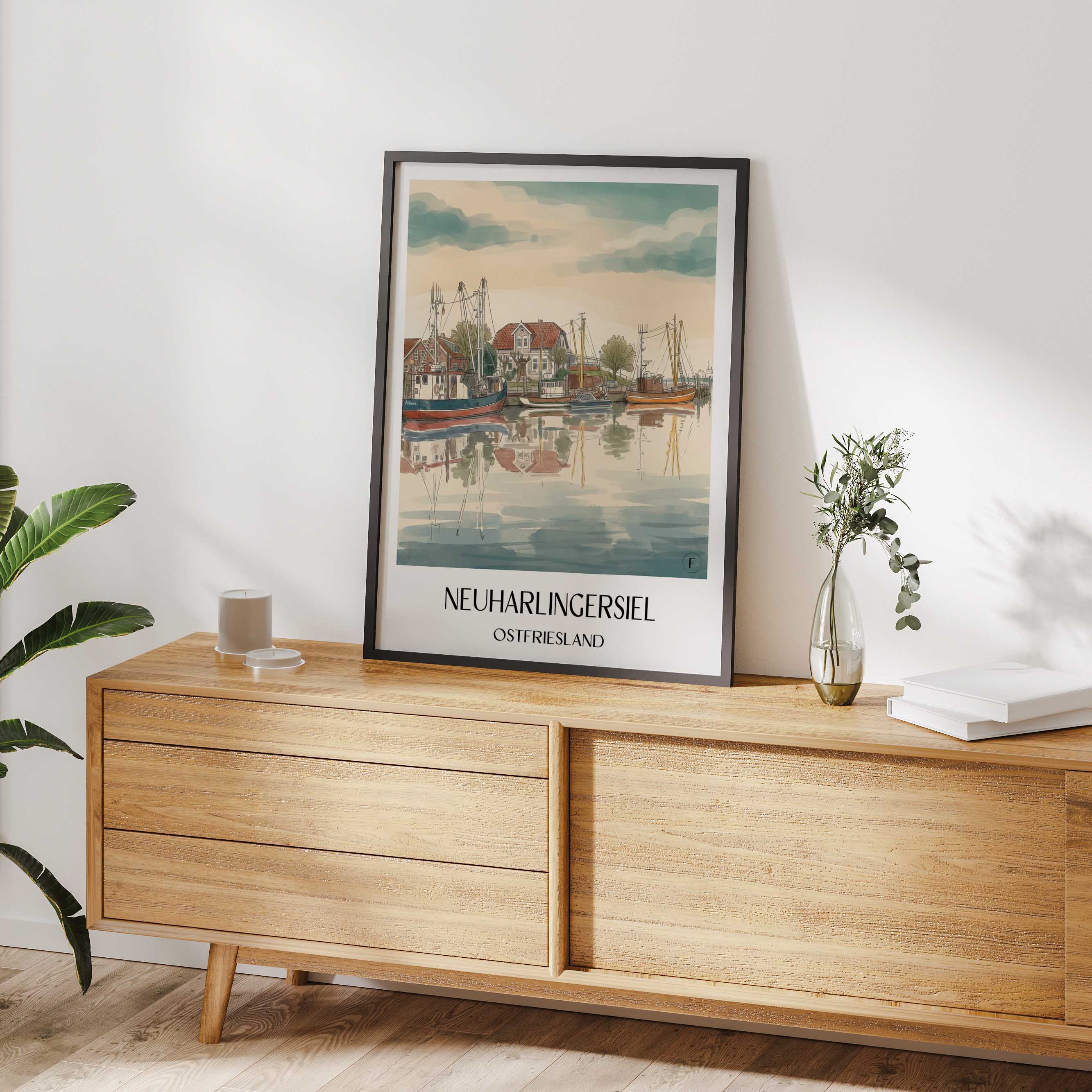 neuharlingersiel-ostfriesland-deutschland-poster-aquarell