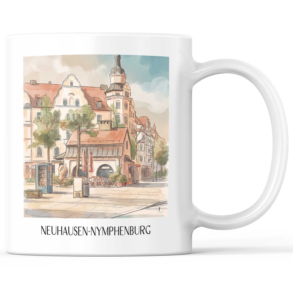 Neuhausen-Nymphenburg Kaffeebecher - München - Deutschland Becher - Kaffeetasse im Aquarell Stil - favplace