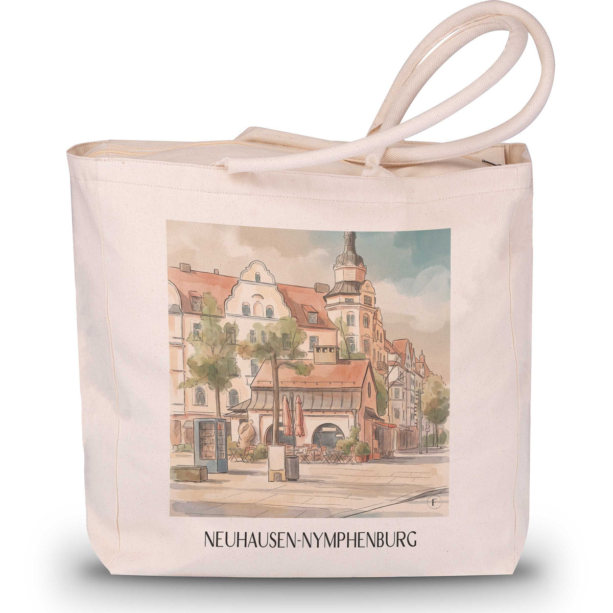 Neuhausen-Nymphenburg Shopping Tasche - München - Deutschland Tote Bag - Einkaufstasche im Aquarell Stil - favplace
