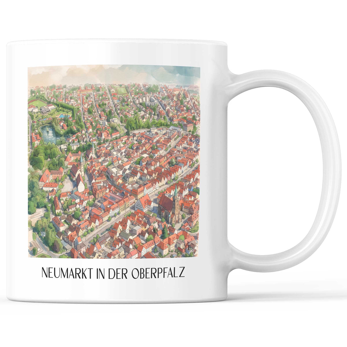 Neumarkt in der Oberpfalz Kaffeebecher - Bayern - Deutschland Becher - Kaffeetasse im Aquarell Stil - favplace