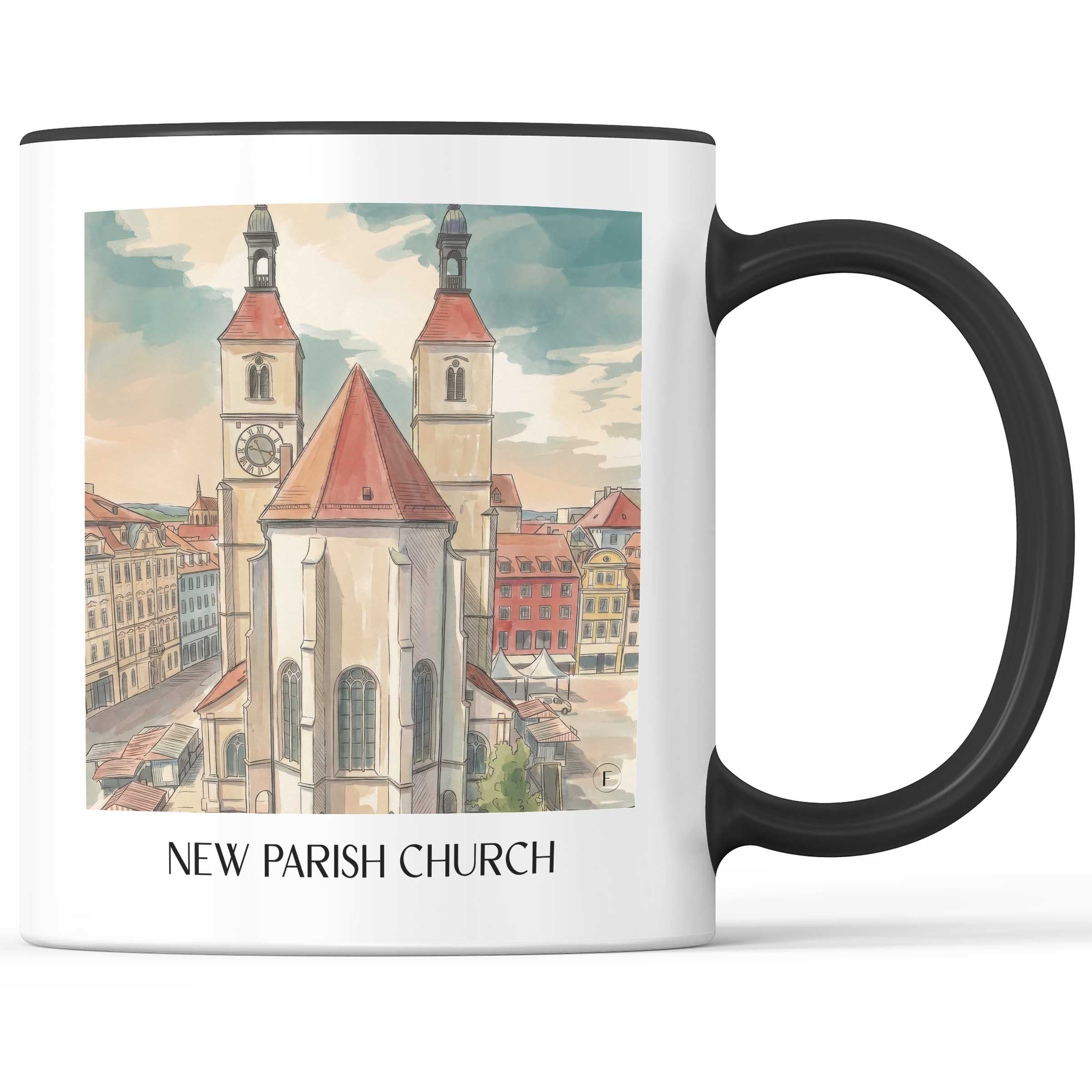 Neupfarrkirche Kaffeebecher - Regensburg - Deutschland Becher - Kaffeetasse im Aquarell Stil - favplace