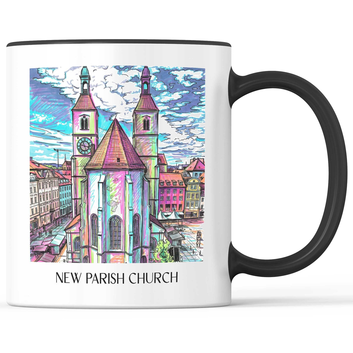 Neupfarrkirche Kaffeebecher - Regensburg - Deutschland Becher - Kaffeetasse im Tag Graffiti Stil - favplace
