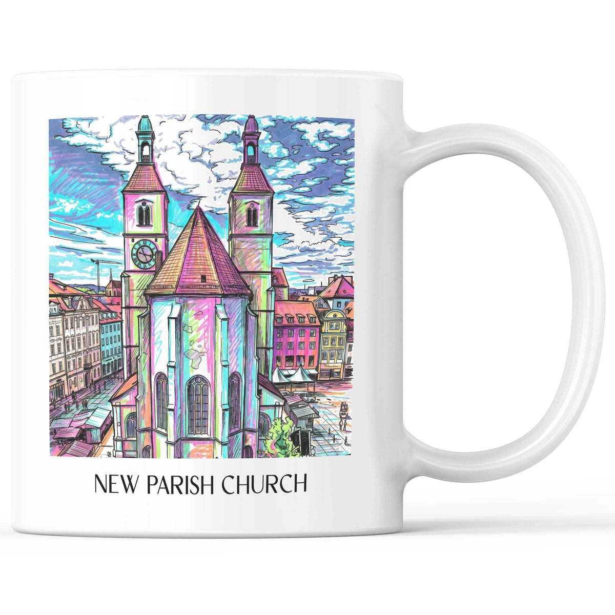 Neupfarrkirche Kaffeebecher - Regensburg - Deutschland Becher - Kaffeetasse im Tag Graffiti Stil - favplace