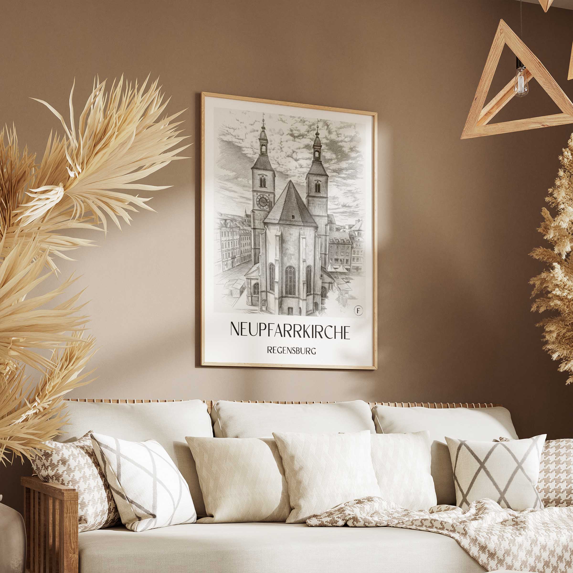 neupfarrkirche-regensburg-deutschland-poster-bleistift-zeichnung-drawing