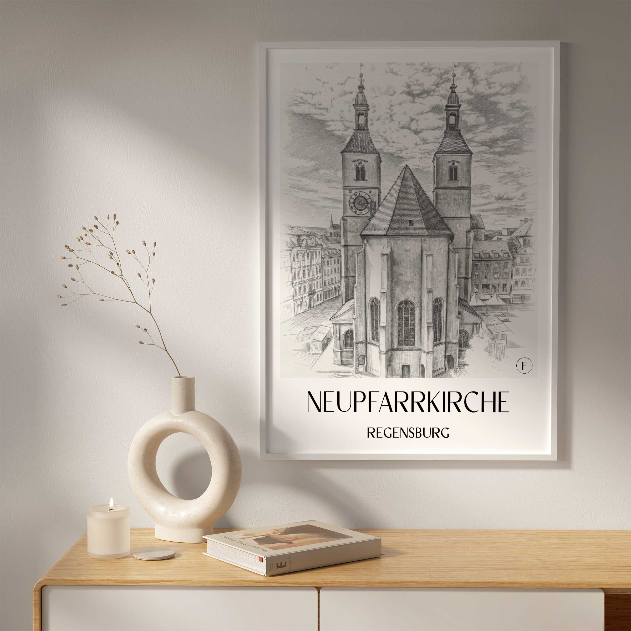 neupfarrkirche-regensburg-deutschland-poster-bleistift-zeichnung-drawing
