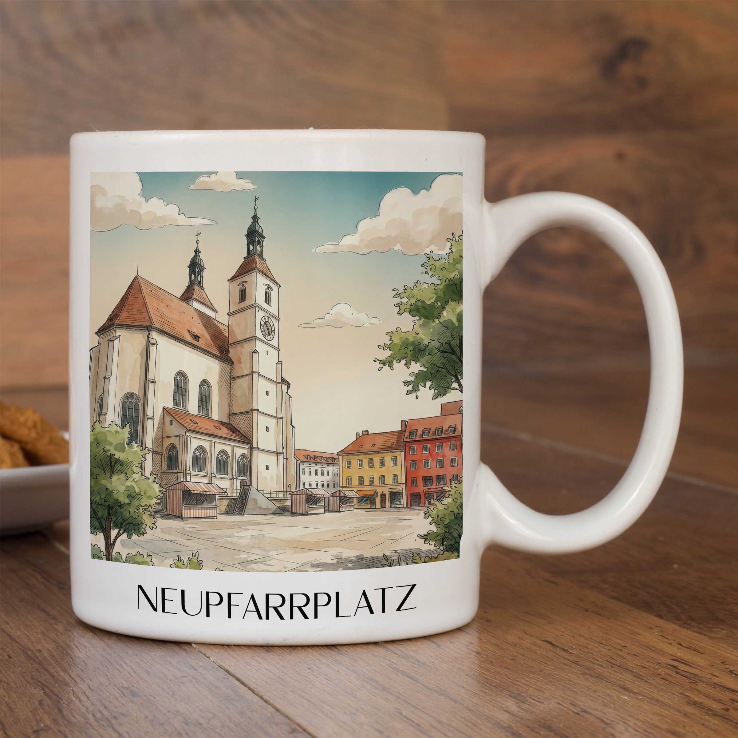 neupfarrplatz-regensburg-deutschland-kaffeebecher-aquarell