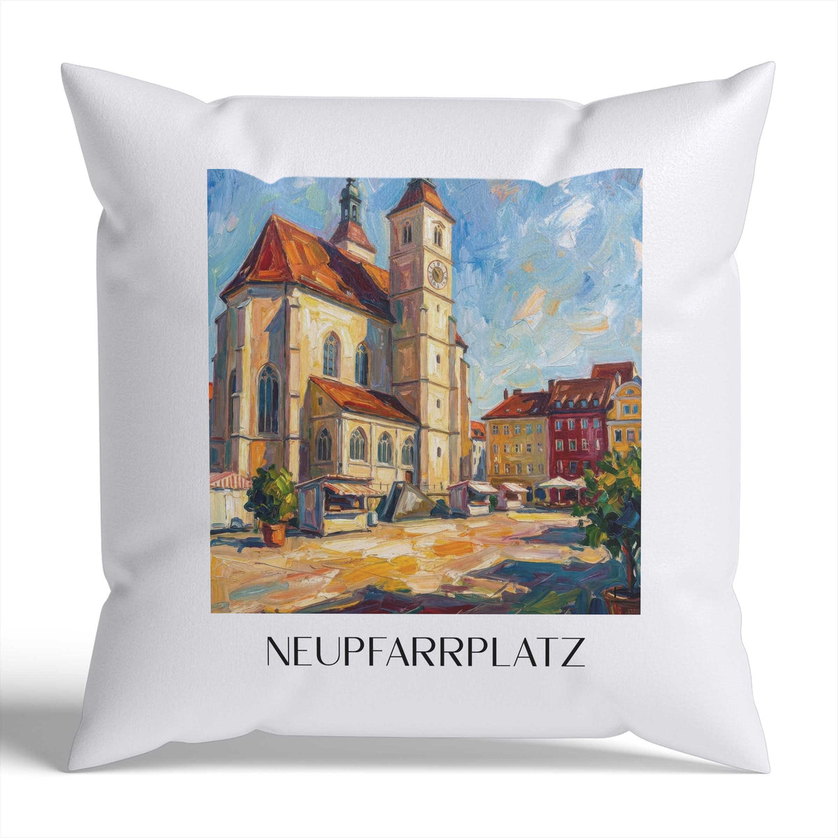 neupfarrplatz-regensburg-deutschland-kissenbezug-oil-painting-oelgemaelde