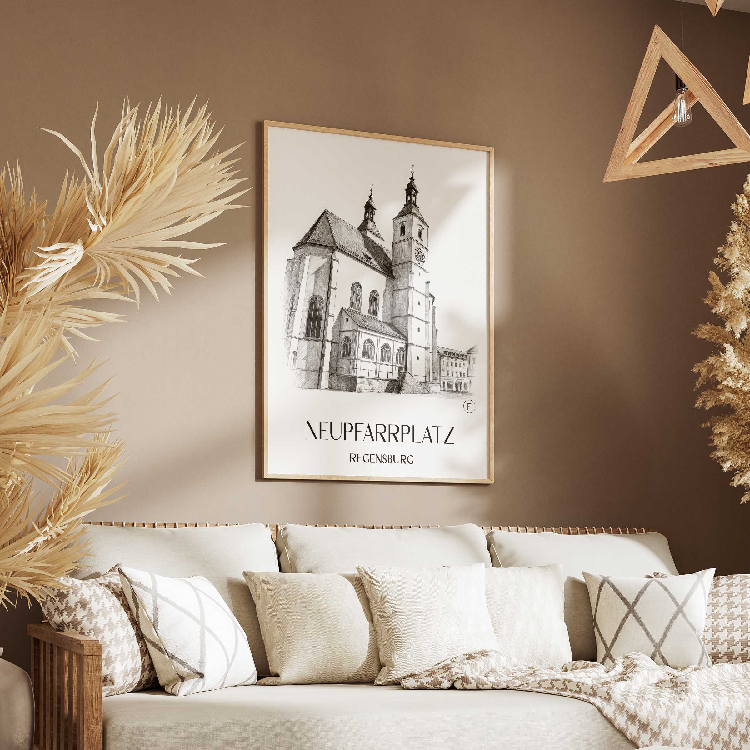 neupfarrplatz-regensburg-deutschland-poster-bleistift-zeichnung-drawing