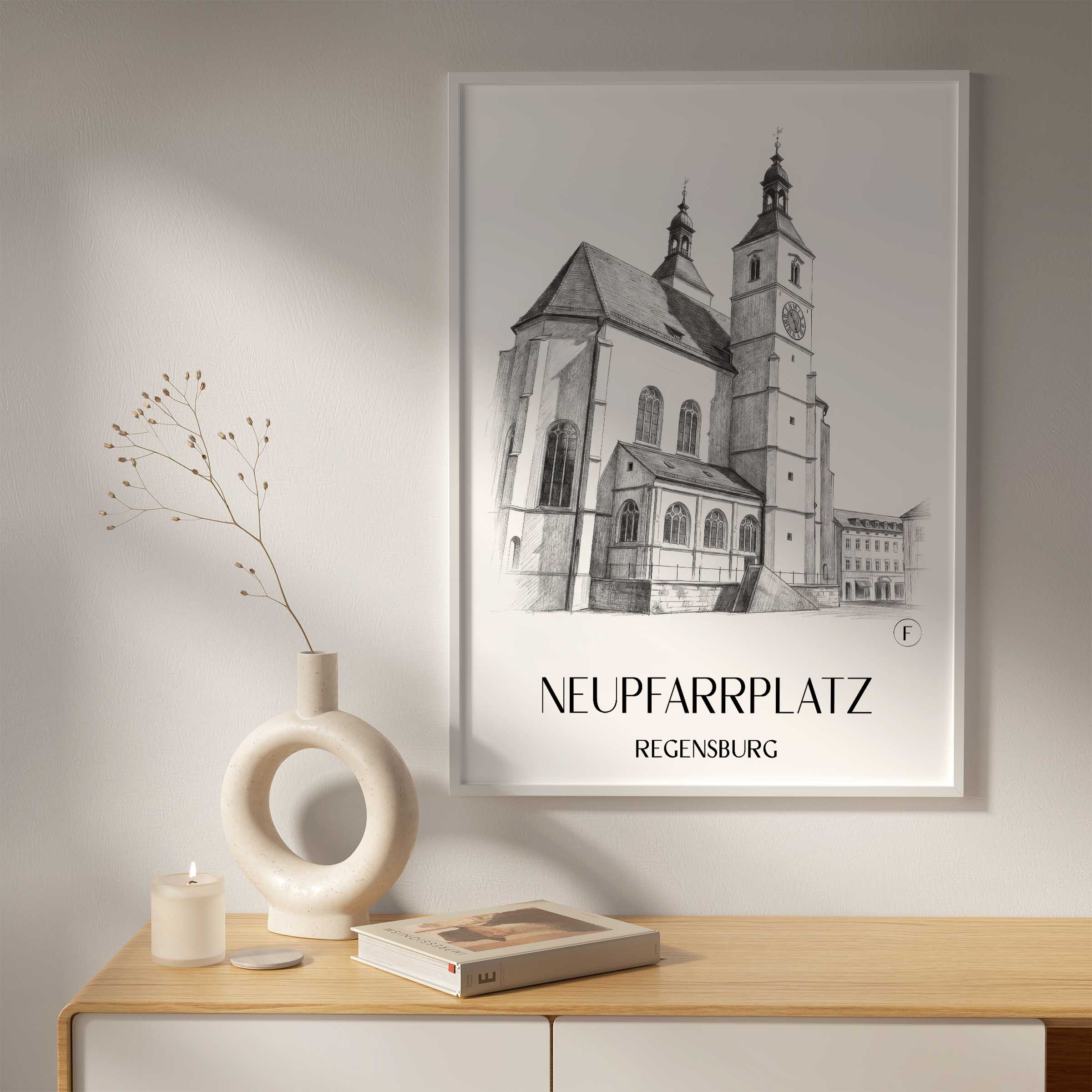 neupfarrplatz-regensburg-deutschland-poster-bleistift-zeichnung-drawing