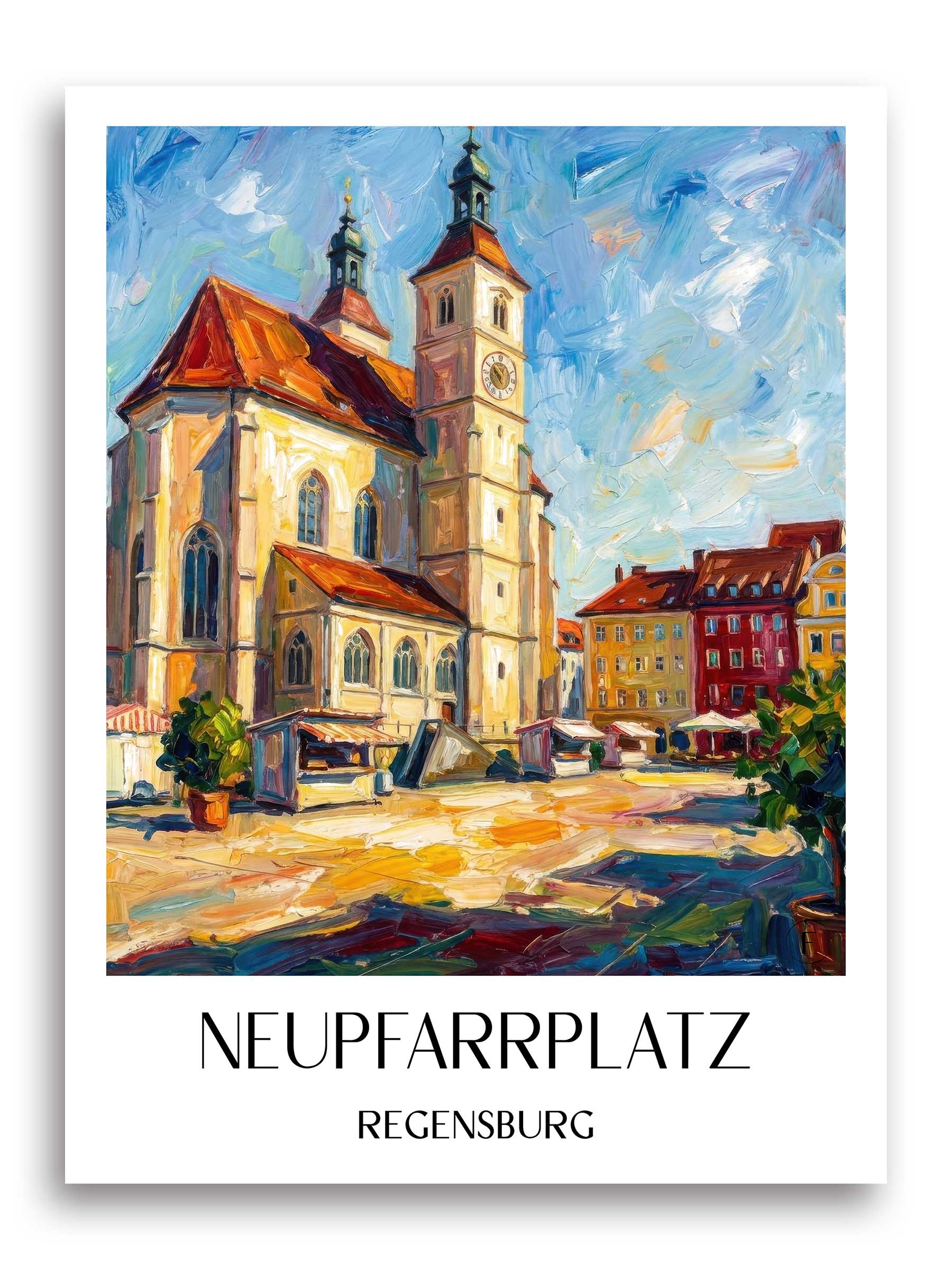 neupfarrplatz-regensburg-deutschland-poster-oil-painting-oelgemaelde