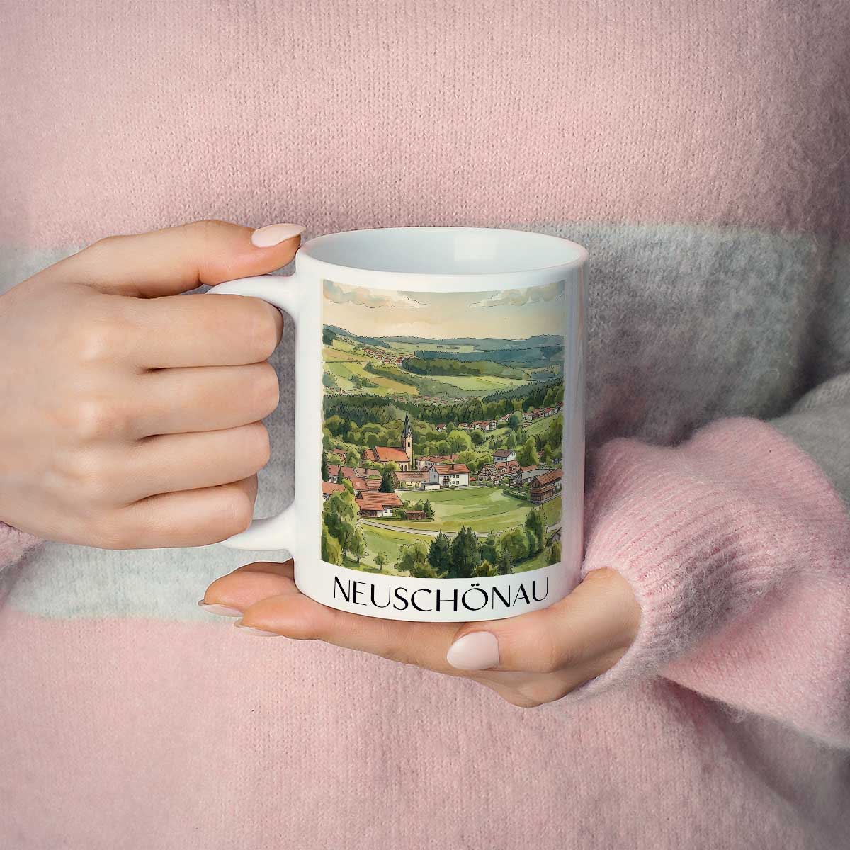 neuschönau-bayerischer-wald-deutschland-kaffeebecher-aquarell