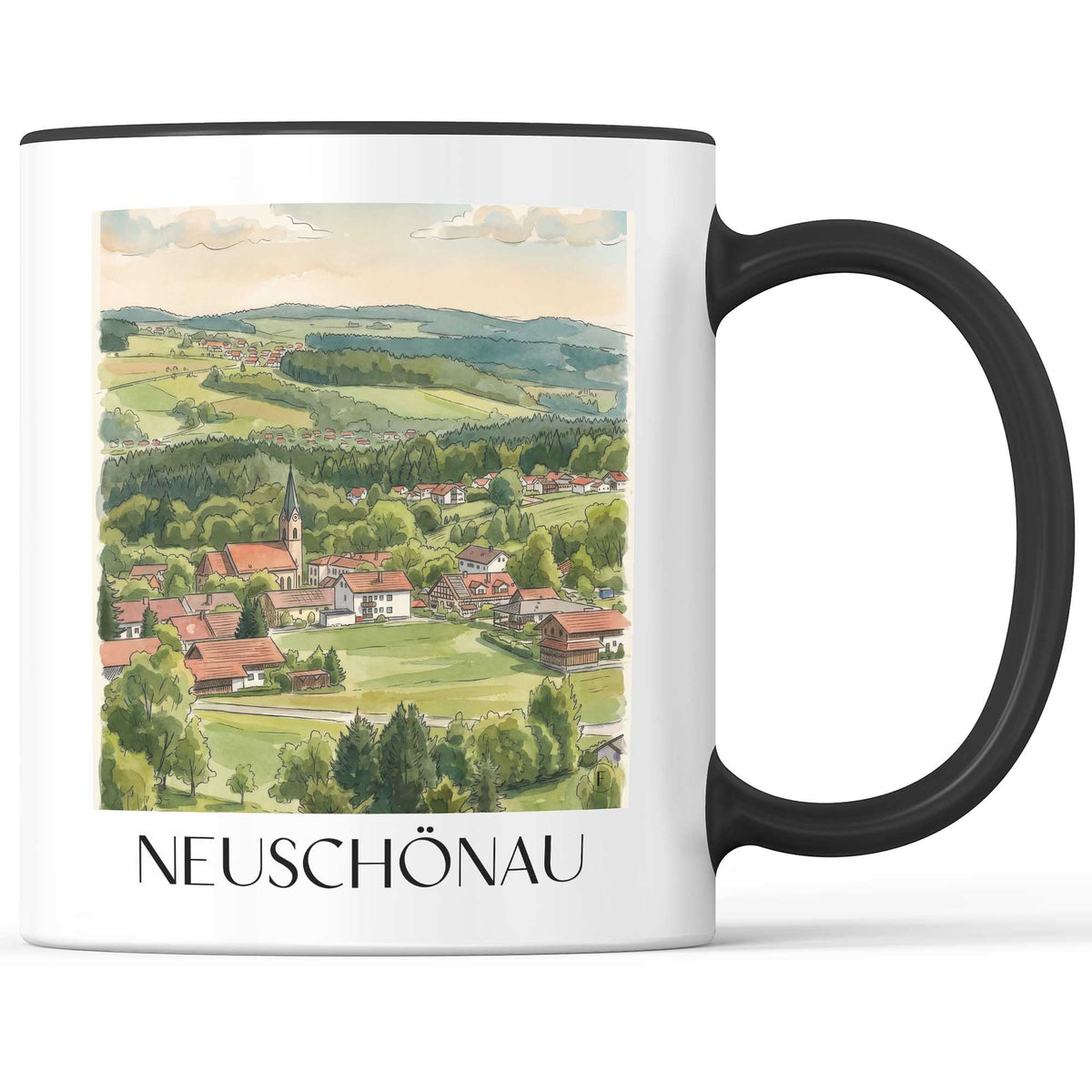 Neuschönau Kaffeebecher - Bayerischer Wald - Deutschland Becher - Kaffeetasse im Aquarell Stil - favplace