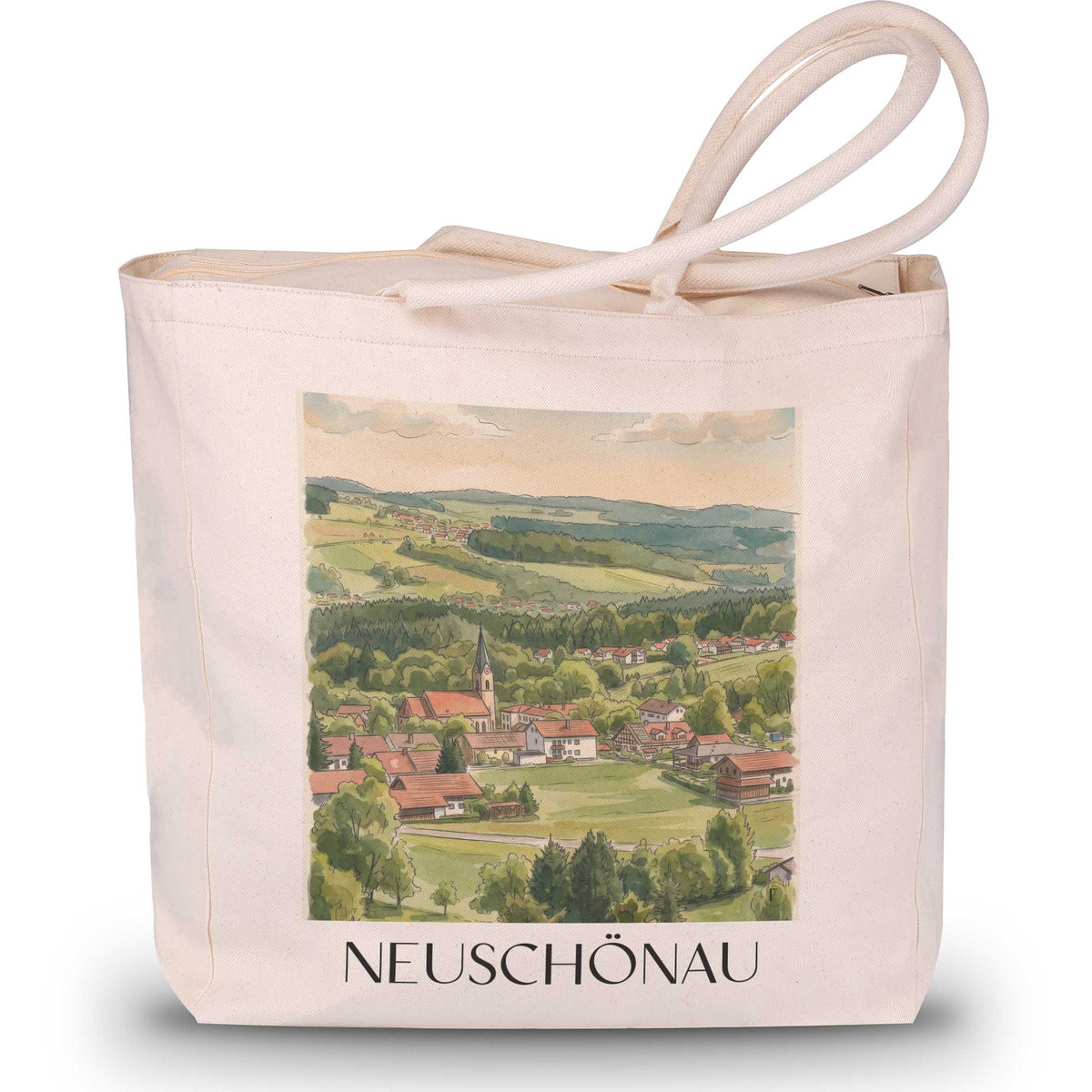 Neuschönau Shopping Tasche - Bayerischer Wald - Deutschland Tote Bag - Einkaufstasche im Aquarell Stil - favplace