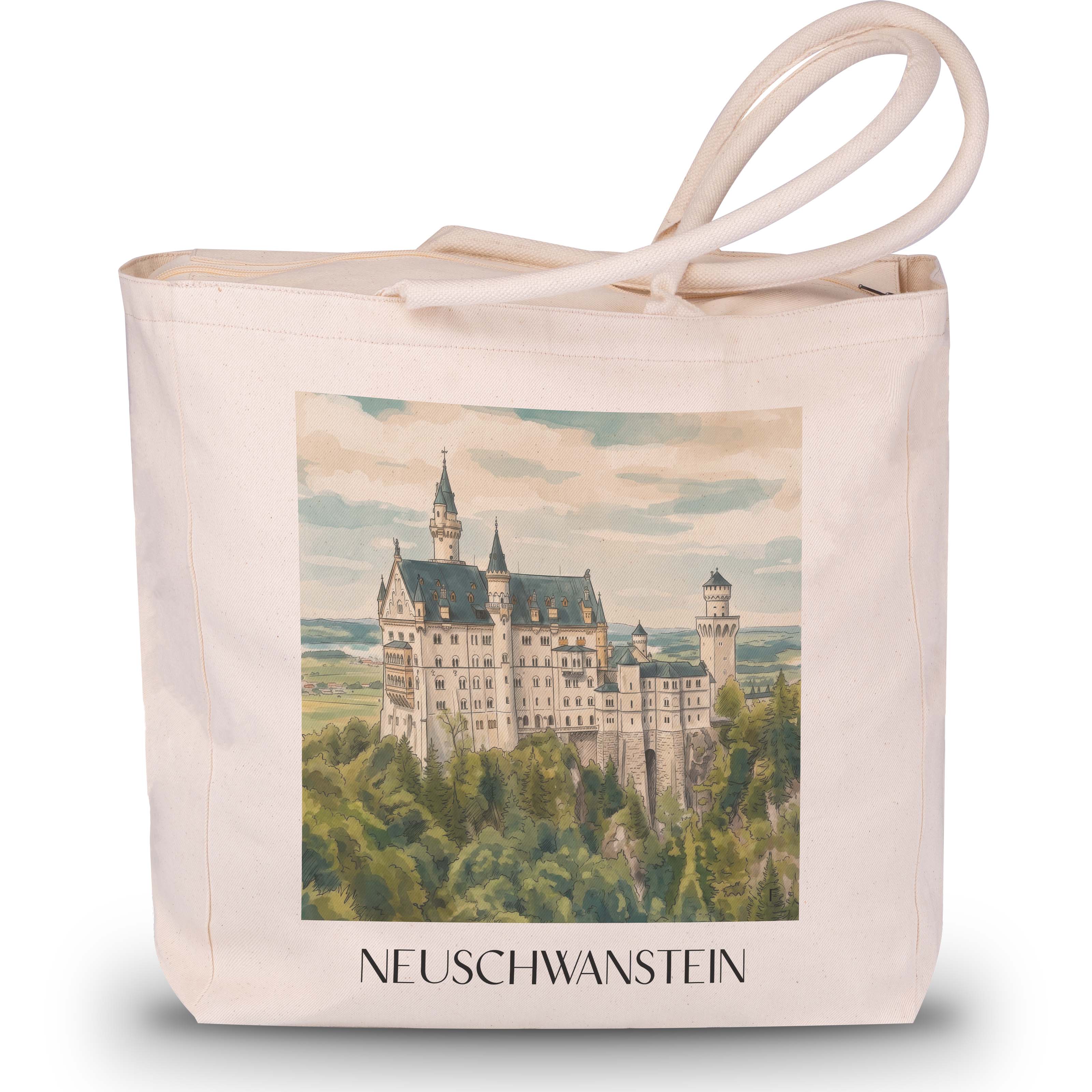 neuschwanstein-deutschland-einkaufstasche-aquarell