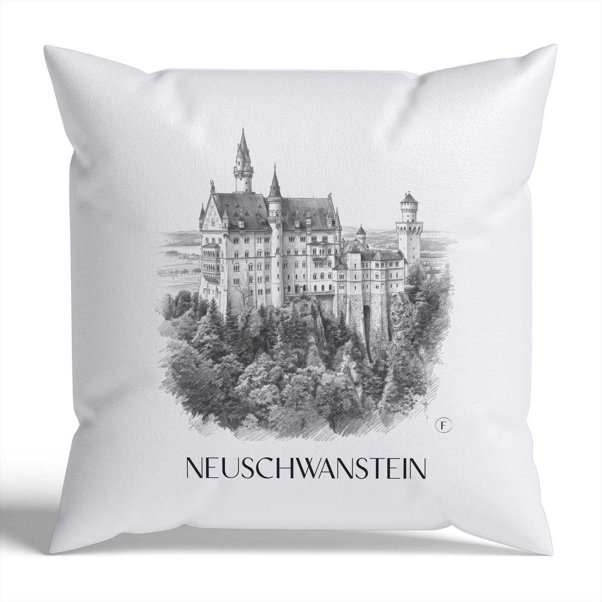 neuschwanstein-deutschland-deutschland-kissenbezug-bleistift-zeichnung-drawing
