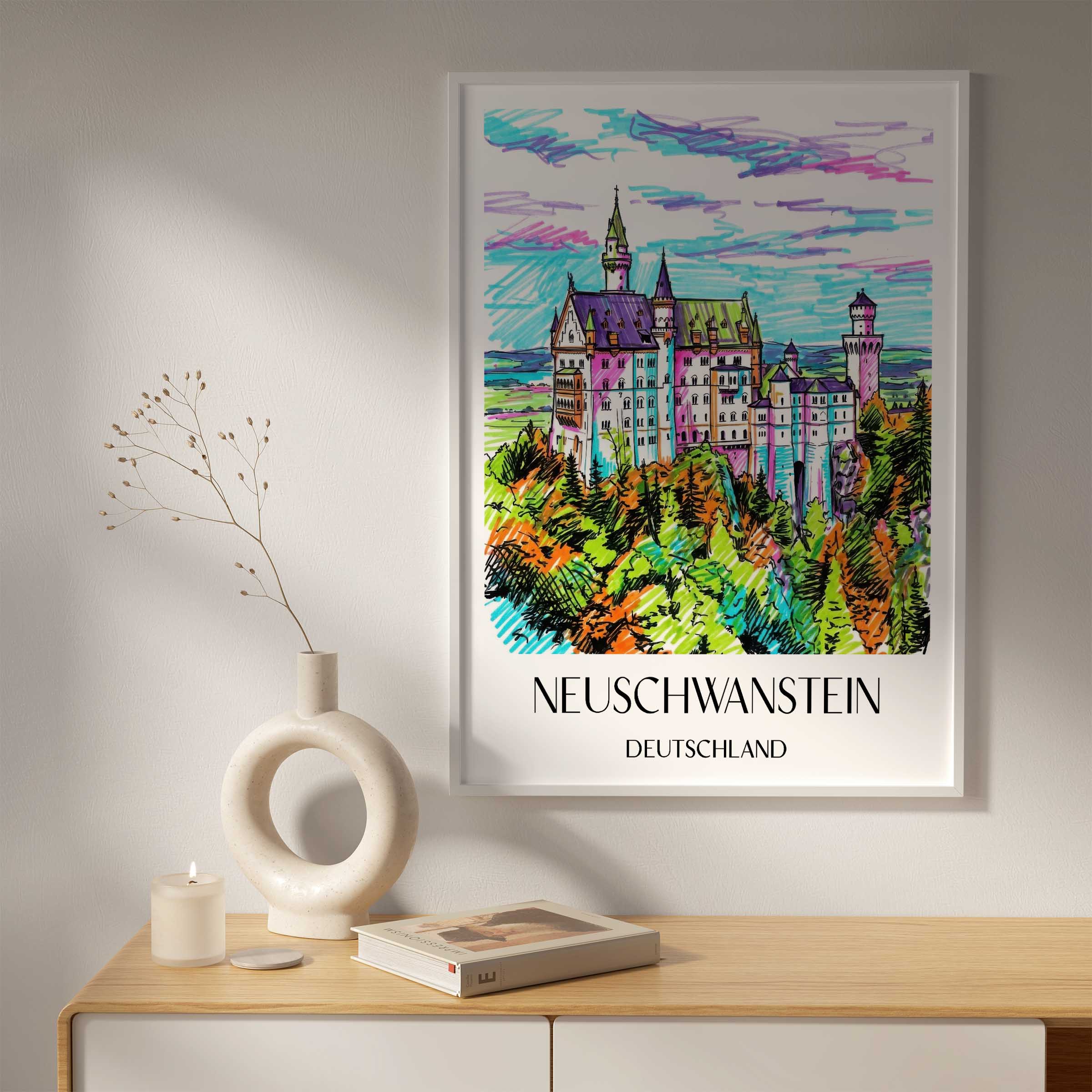 neuschwanstein-deutschland-poster-graffiti