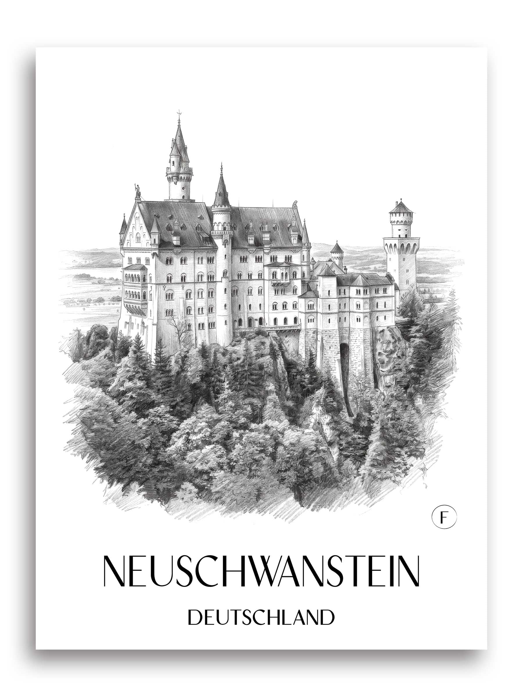 neuschwanstein-deutschland-poster-bleistift-zeichnung-drawing