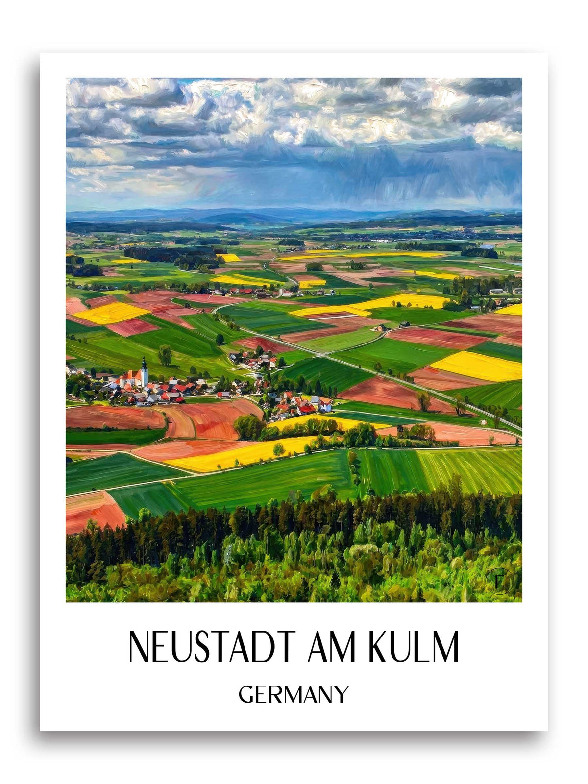 Neustadt am Kulm Poster - Oberpfälzer Hügelland - Deutschland Kunstdruck - Ölgemälde von A4 bis A1 - favplace
