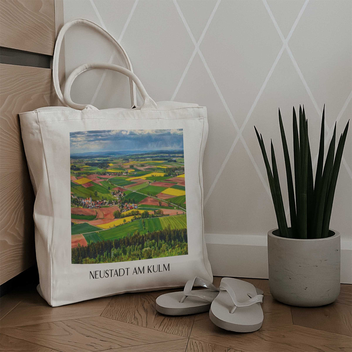 neustadt-am-kulm-oberpfälzer-hügelland-deutschland-einkaufstasche-oil-painting-oelgemaelde