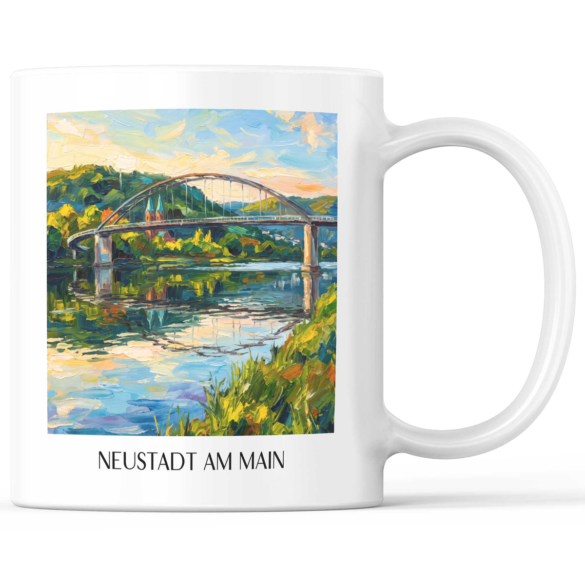 Neustadt am Main Kaffeebecher - Spessart - Deutschland Becher - Kaffeetasse im Ölgemälde Stil