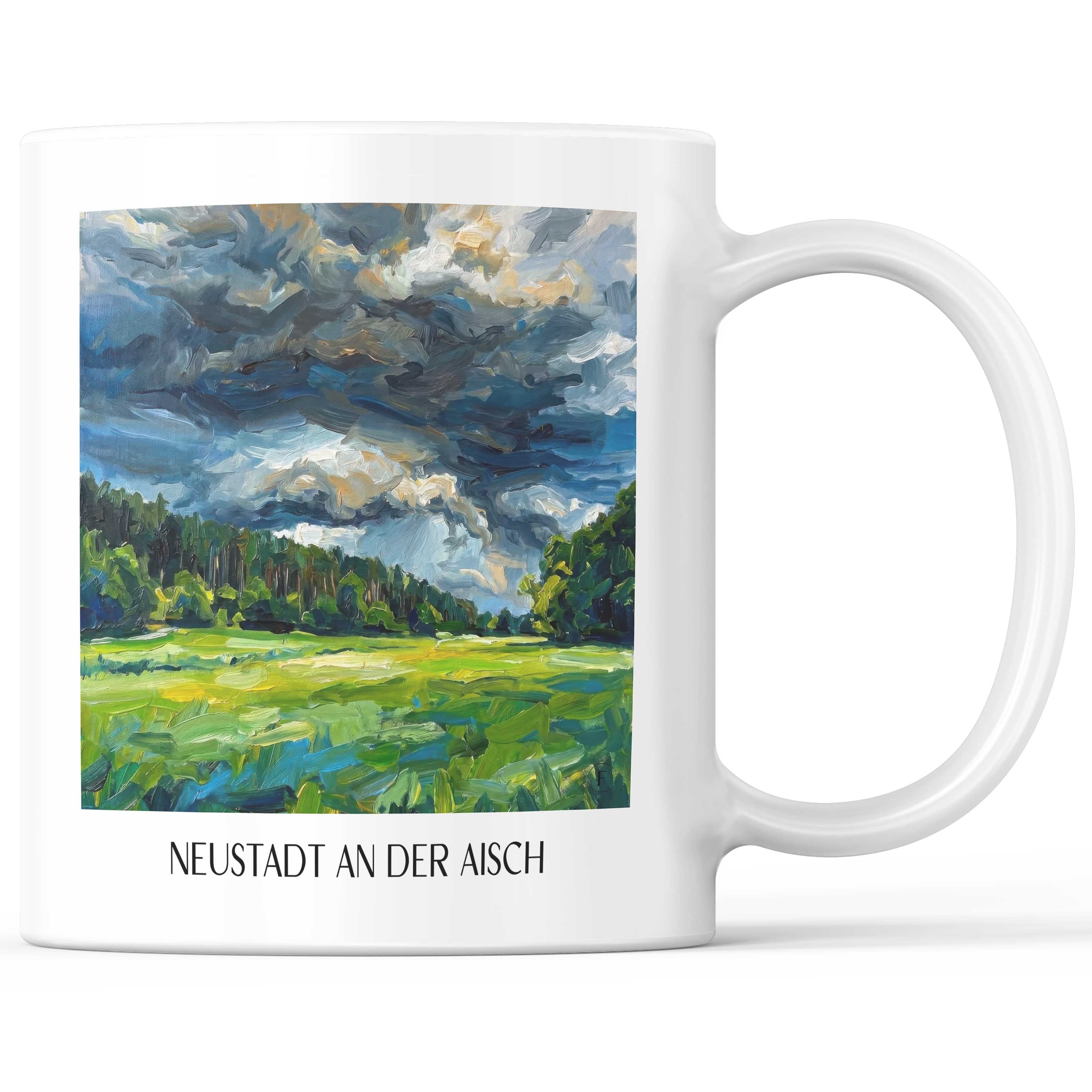 Neustadt an der Aisch Kaffeebecher - Mittelfranken - Deutschland Becher - Kaffeetasse im Ölgemälde Stil - favplace