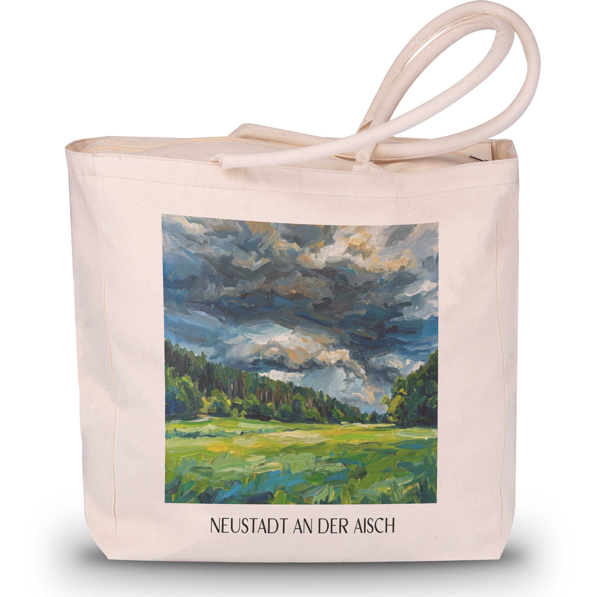 neustadt-an-der-aisch-mittelfranken-deutschland-einkaufstasche-oil-painting-oelgemaelde