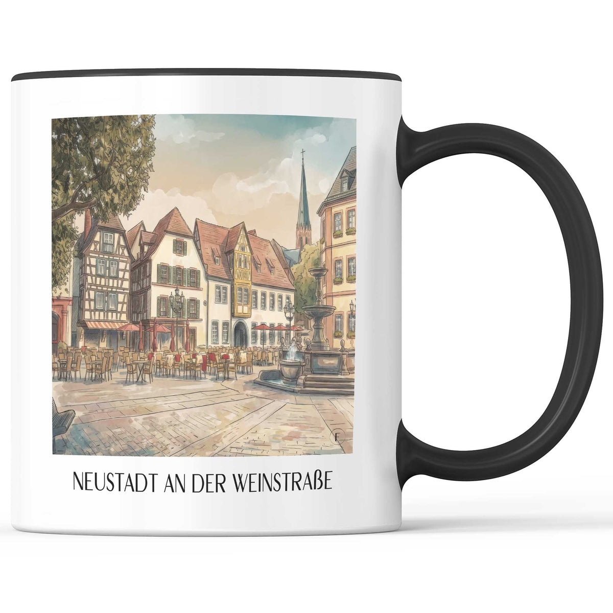 neustadt-an-der-weinstraße-rheinland-pfalz-deutschland-kaffeebecher-aquarell