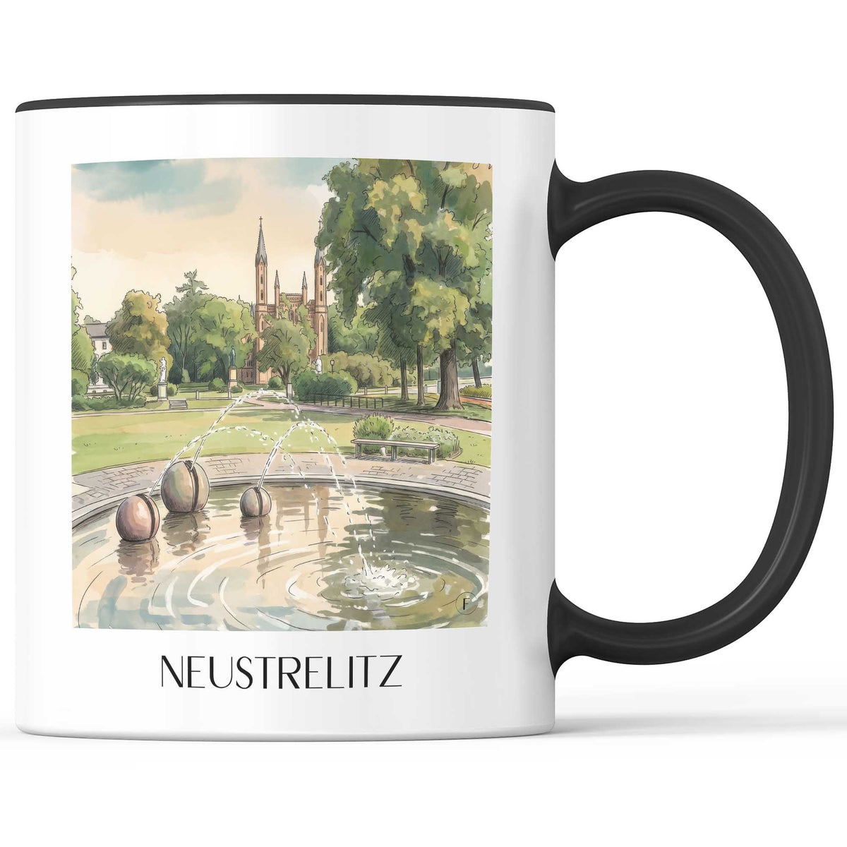 neustrelitz-mecklenburgische-seenplatte-deutschland-kaffeebecher-aquarell