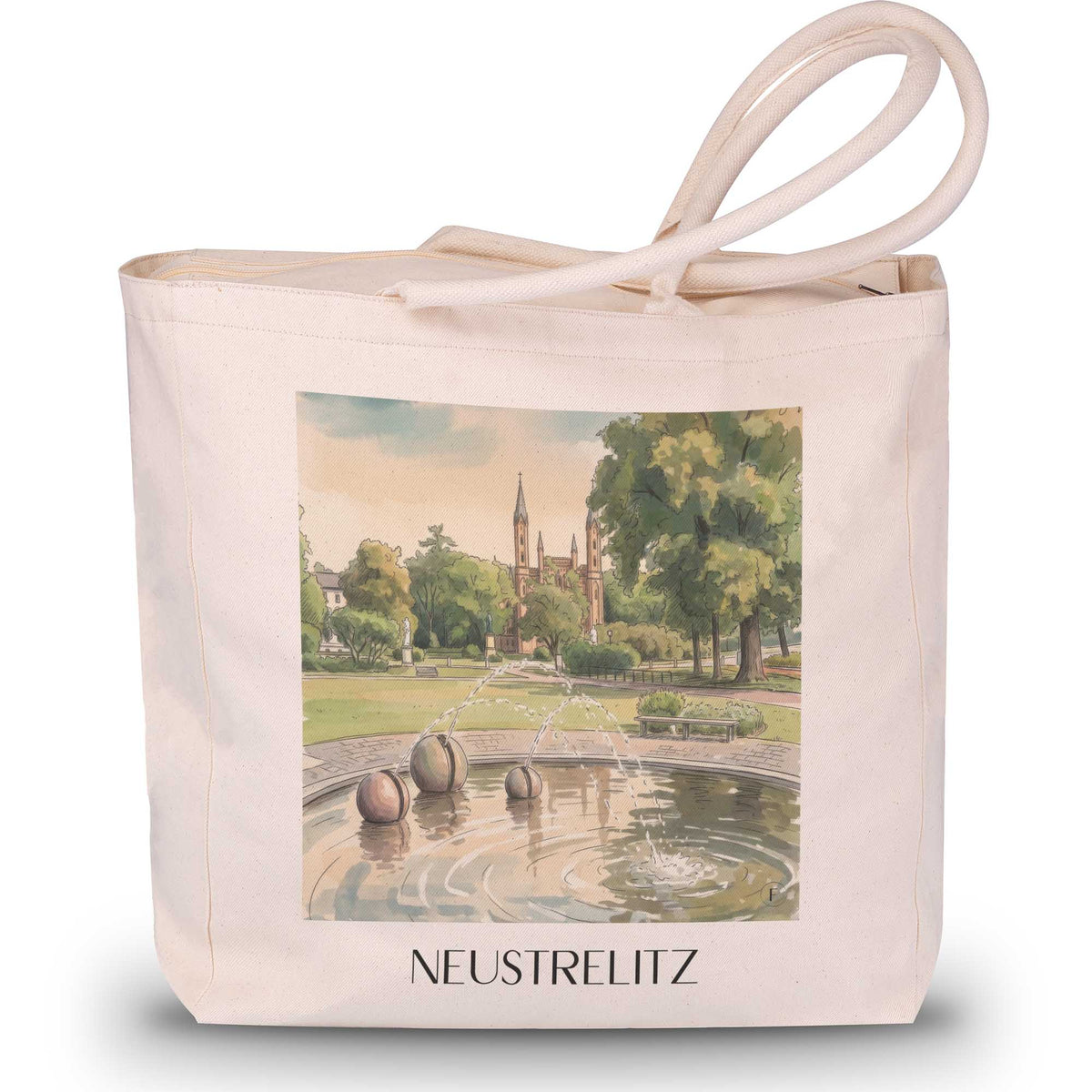 neustrelitz-mecklenburgische-seenplatte-deutschland-einkaufstasche-aquarell