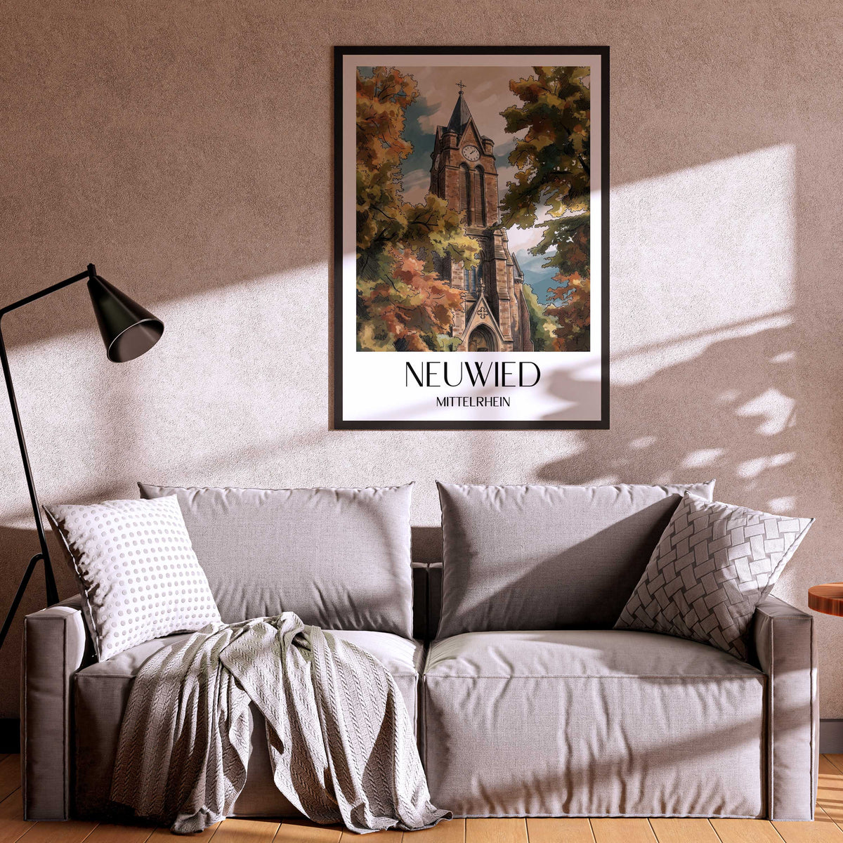 neuwied-mittelrhein-deutschland-poster-aquarell