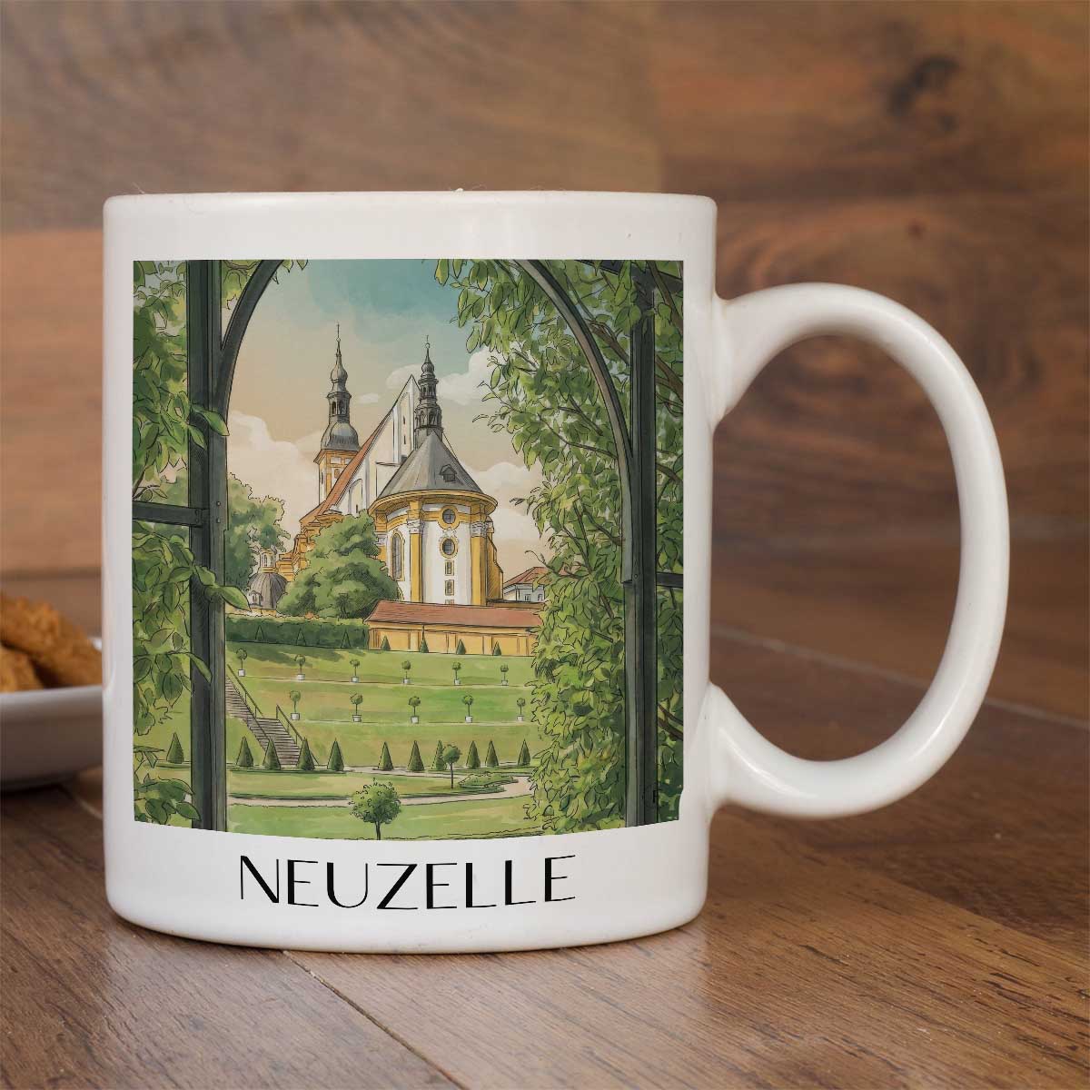 neuzelle-brandenburg-deutschland-kaffeebecher-aquarell