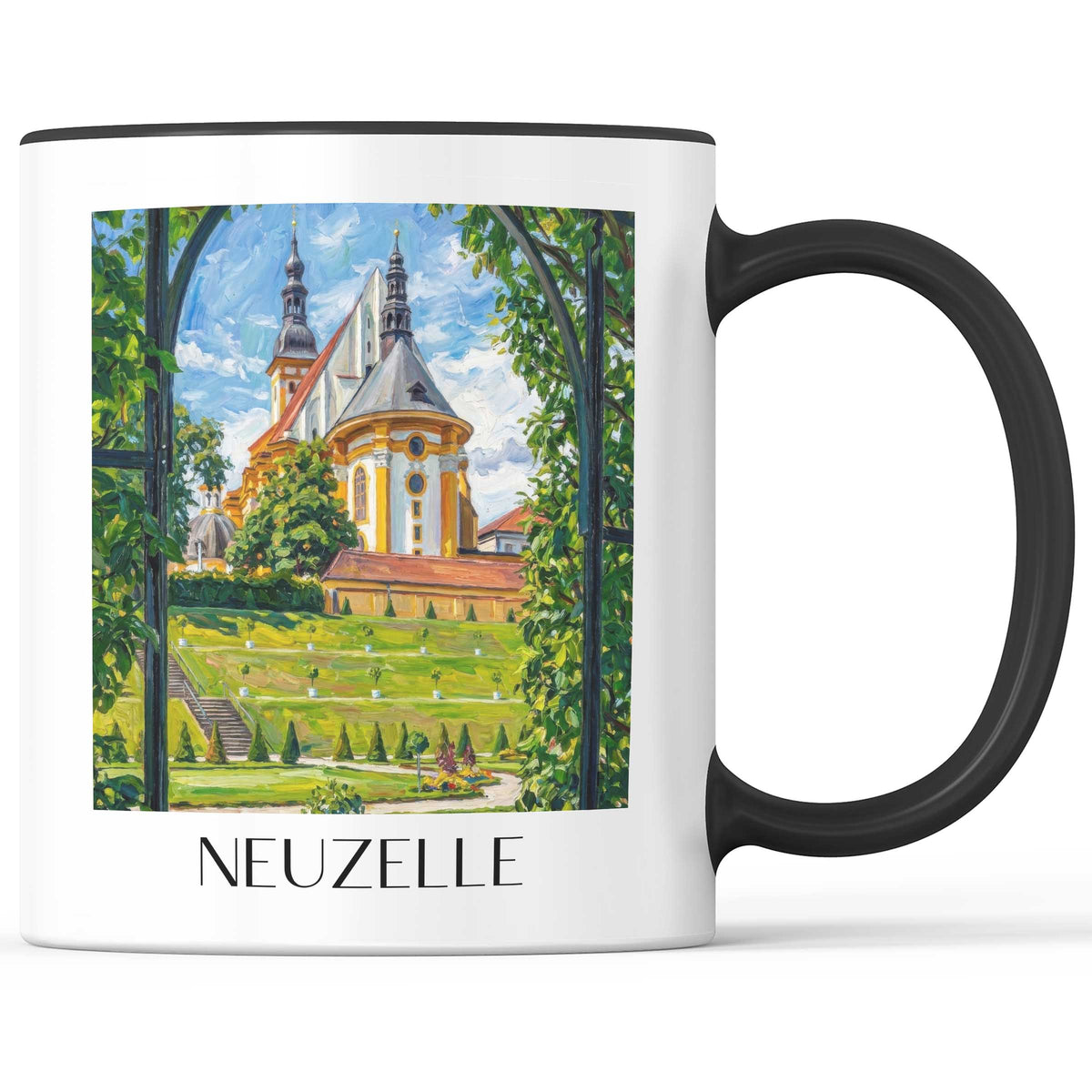 Neuzelle Kaffeebecher - Brandenburg - Deutschland Becher - Kaffeetasse im Ölgemälde Stil - favplace