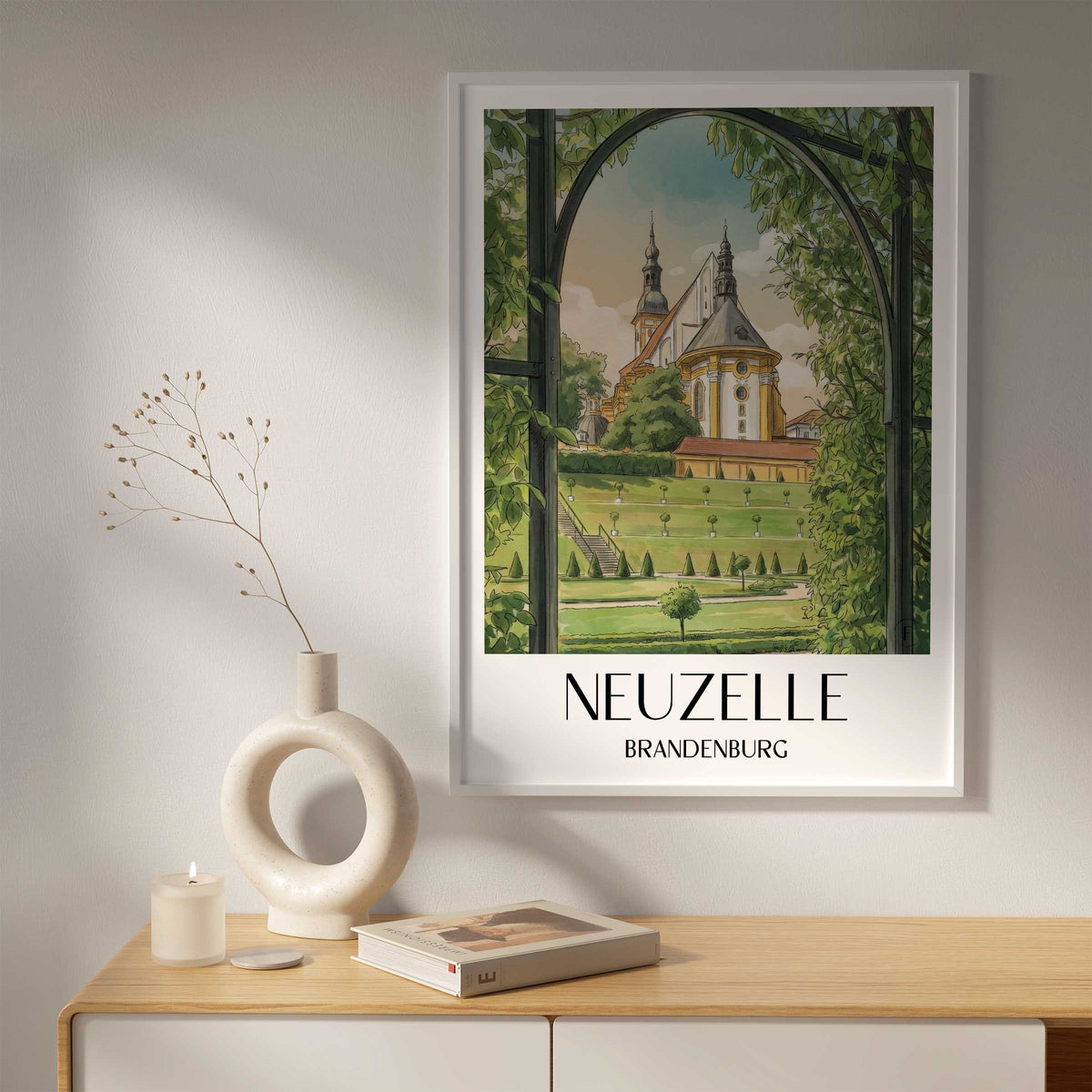 neuzelle-brandenburg-deutschland-poster-aquarell