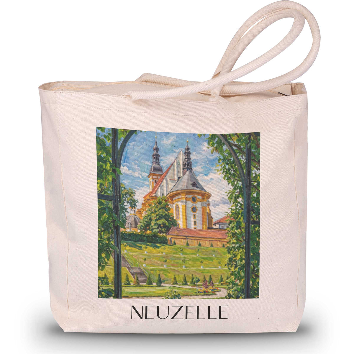 Neuzelle Shopping Tasche - Brandenburg - Deutschland Tote Bag - Einkaufstasche im Ölgemälde Stil - favplace