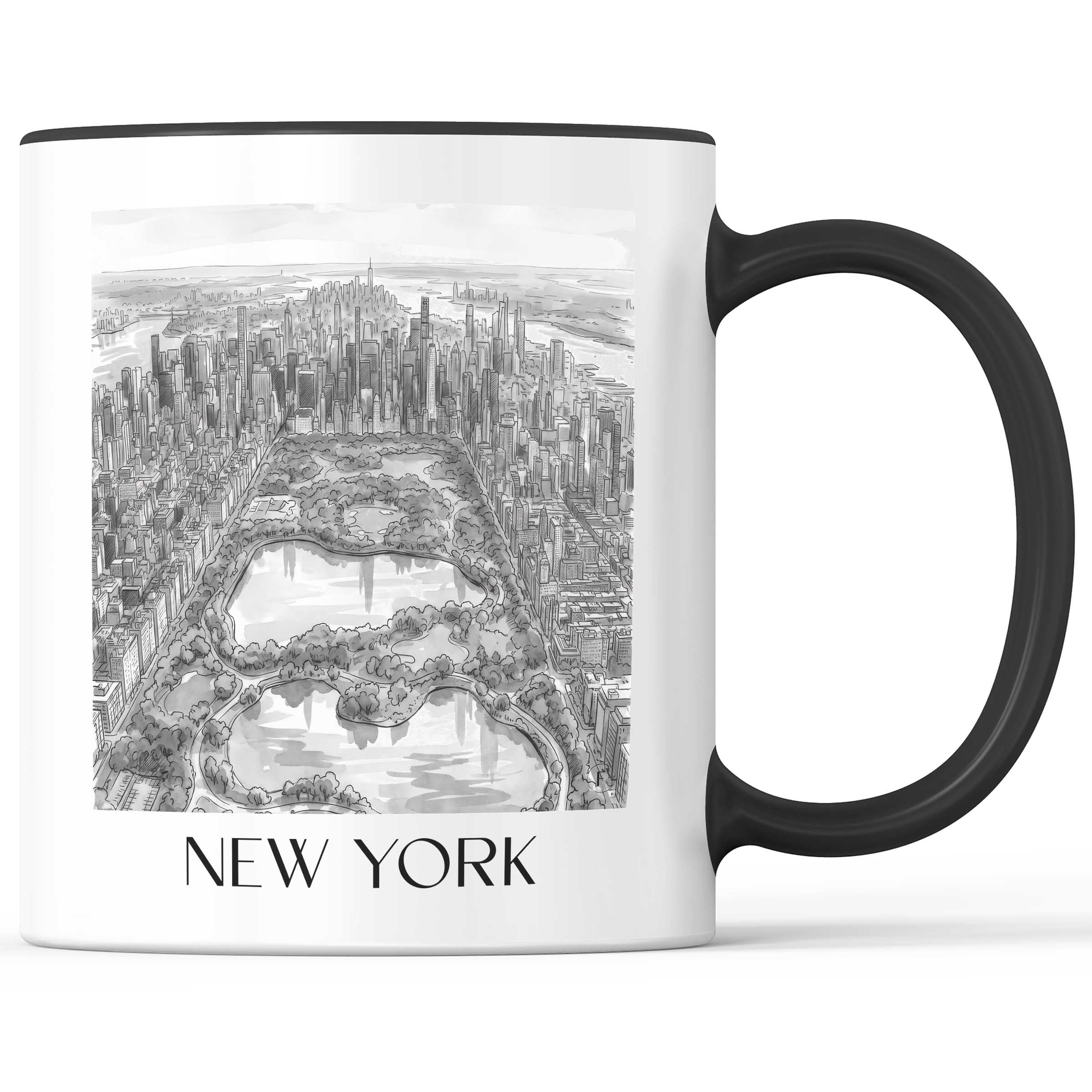 new-york-usa-usa-kaffeebecher-aquarell-schwarz-weiss