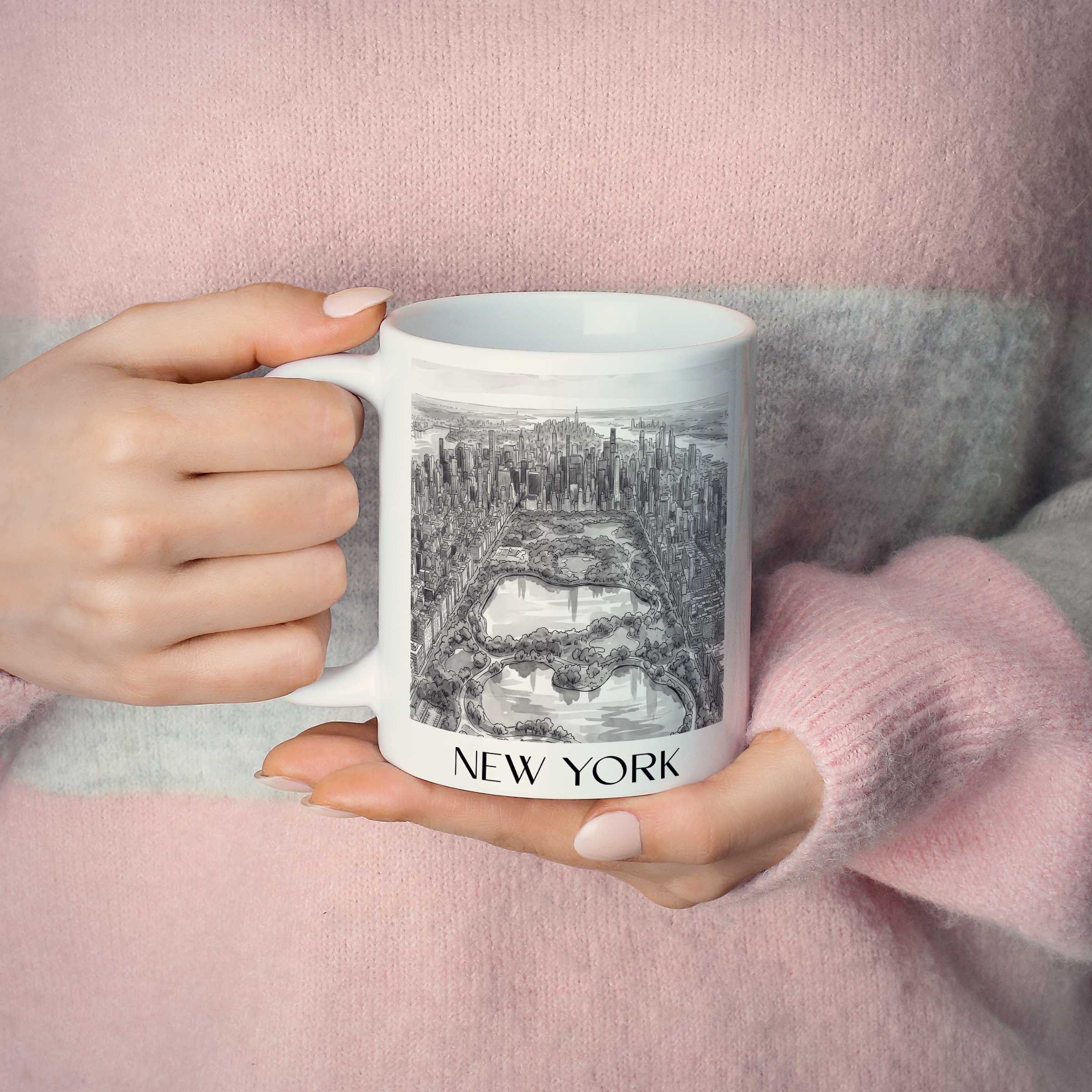 new-york-usa-usa-kaffeebecher-aquarell-schwarz-weiss