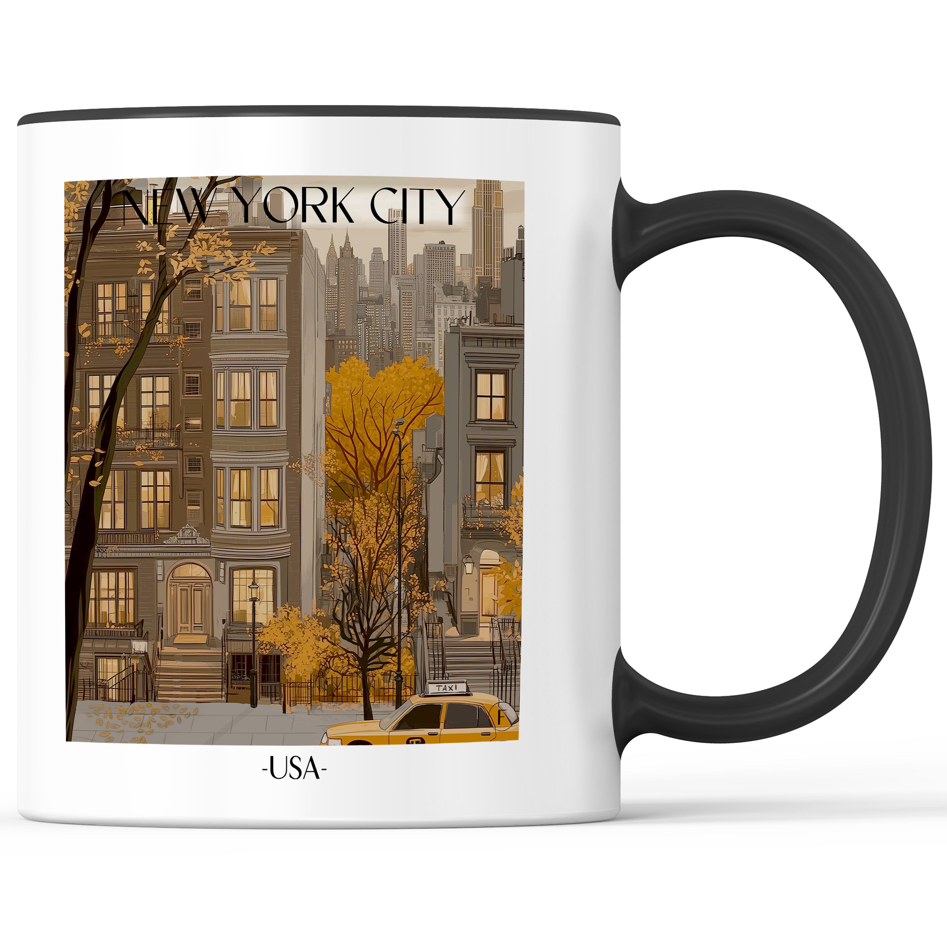 New York Kaffeebecher - USA - USA Becher - Kaffeetasse im Aquarell Stil - favplace