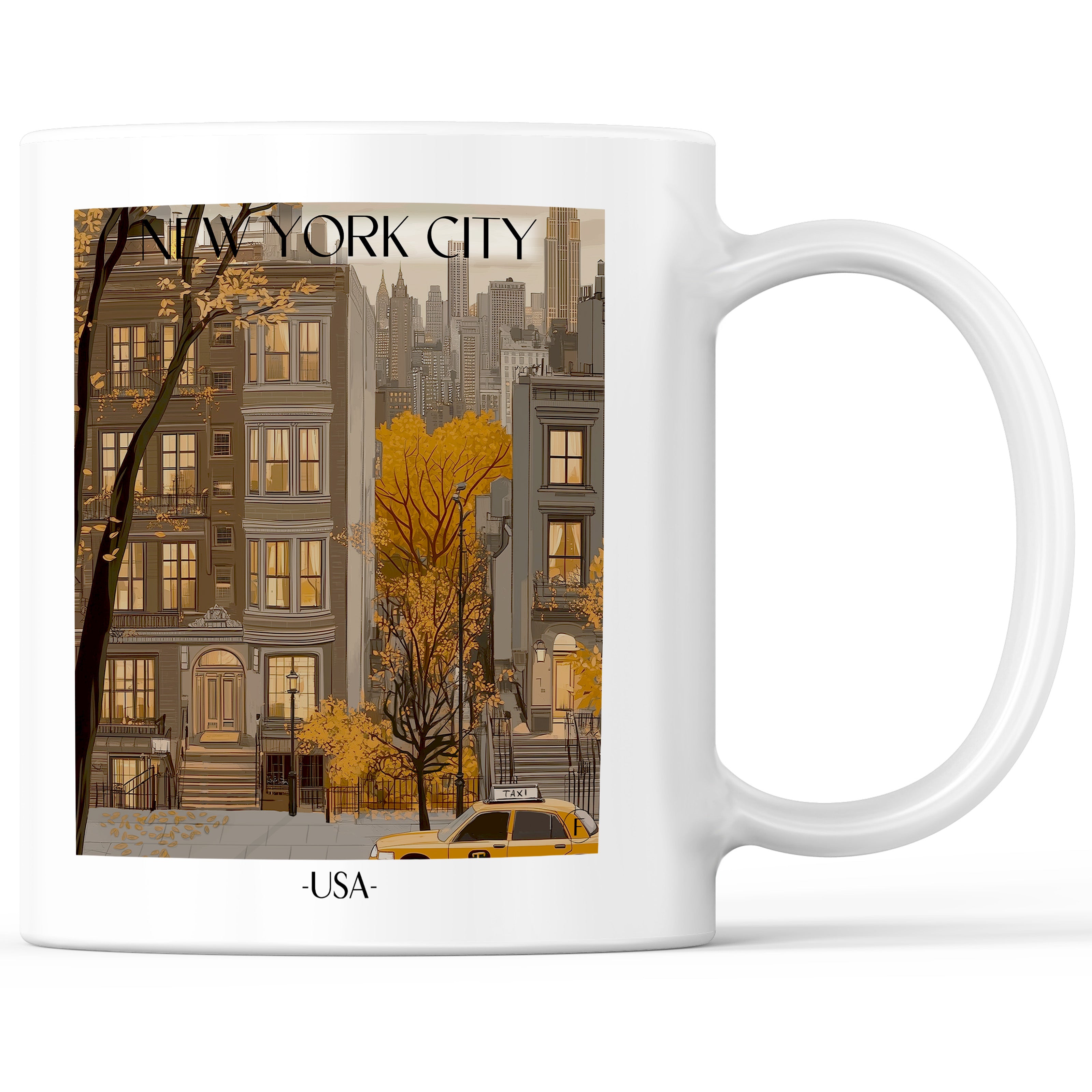 New York Kaffeebecher - USA - USA Becher - Kaffeetasse im Aquarell Stil - favplace