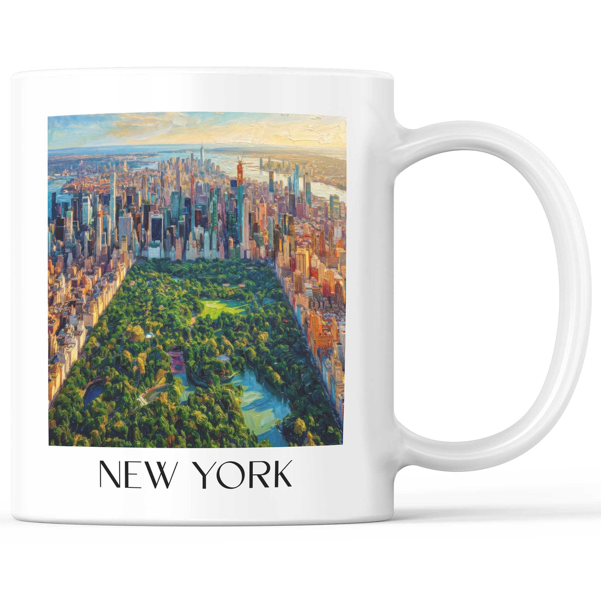 New York Kaffeebecher - USA - USA Becher - Kaffeetasse im Ölgemälde Stil - favplace