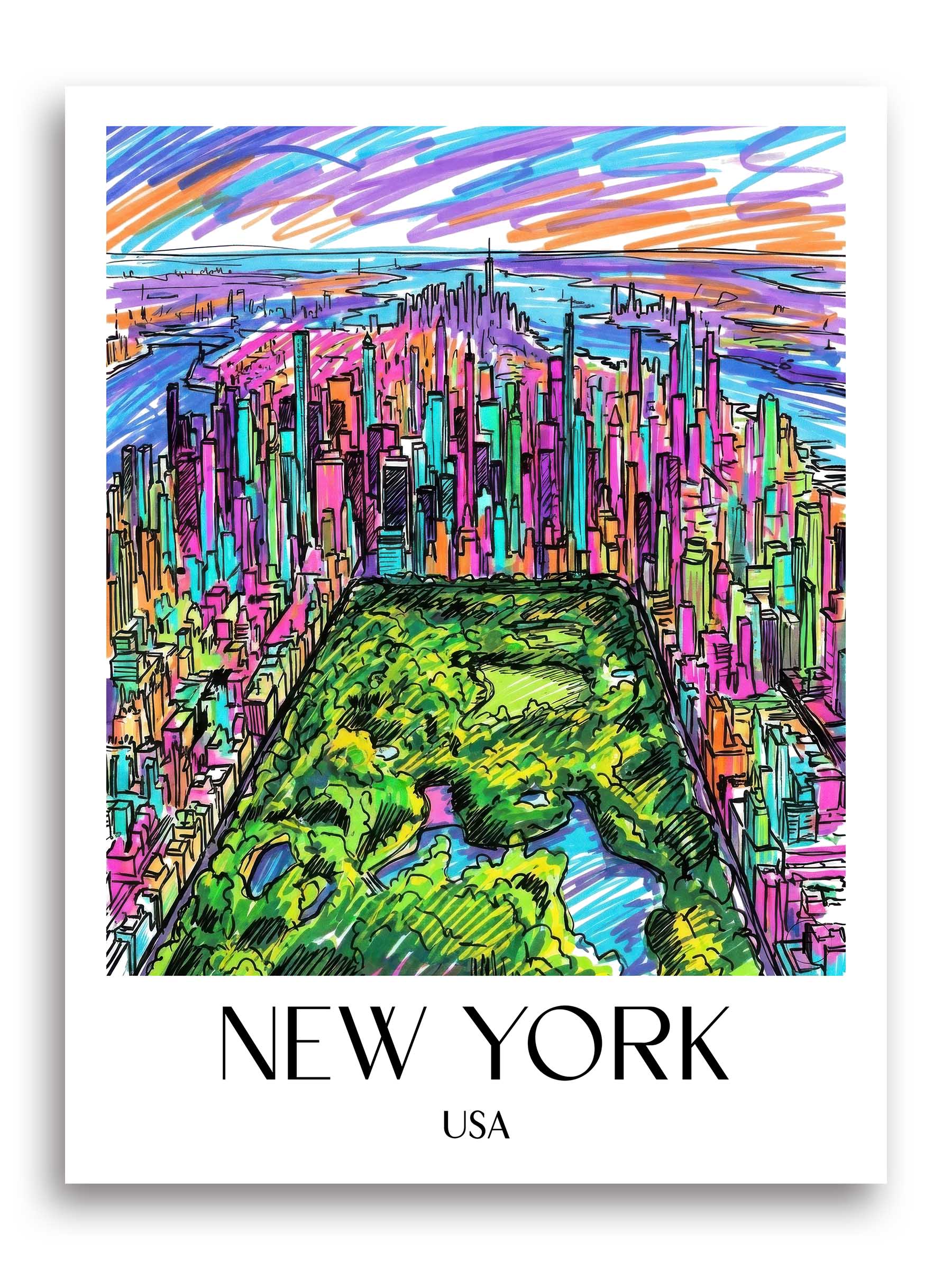 New York Poster - USA - USA Kunstdruck - Tag Graffiti von A4 bis A1 - favplace