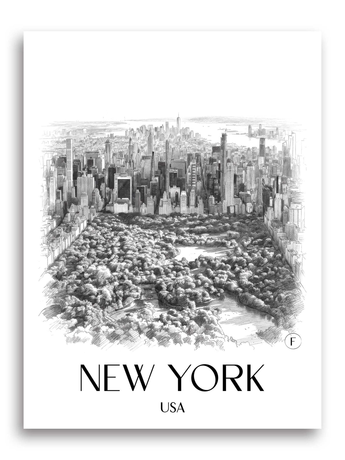 New York Poster - USA - USA Kunstdruck - Zeichnung von A4 bis A1 - favplace