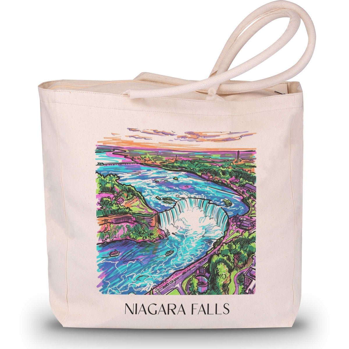 Niagara Fälle - Kanada/USA Tote Bag - Einkaufstasche im Tag Graffiti Stil - favplace